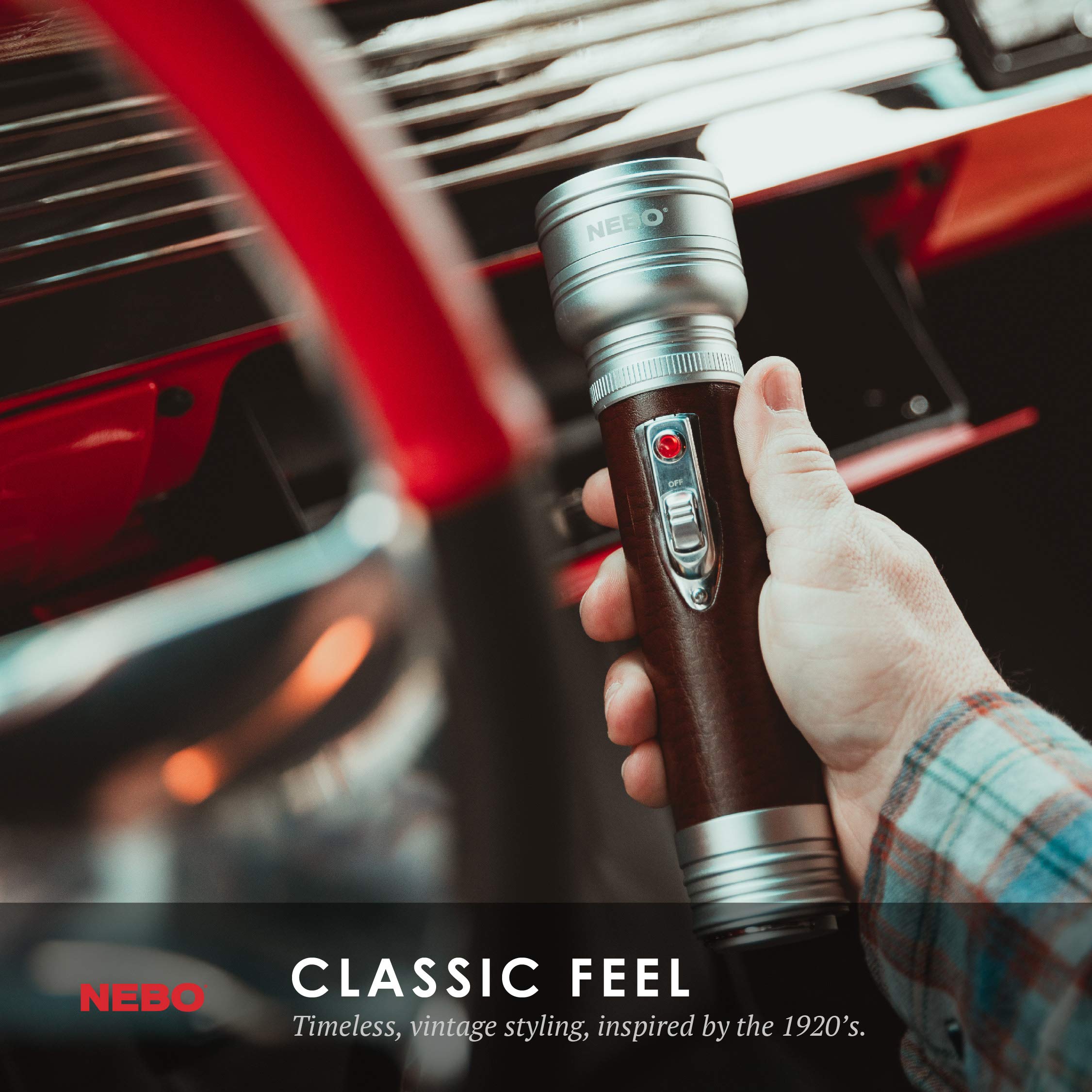 nebo classic flashlight 6821 NEBO Classic Flashlight Vintage Electronics: 1920's inspired 640 Lumen  anodized aluminum flash light that is wrapped in constructed leather,  powered by 6x AA batteries (included) : Amazon.com.au: Home Improvement