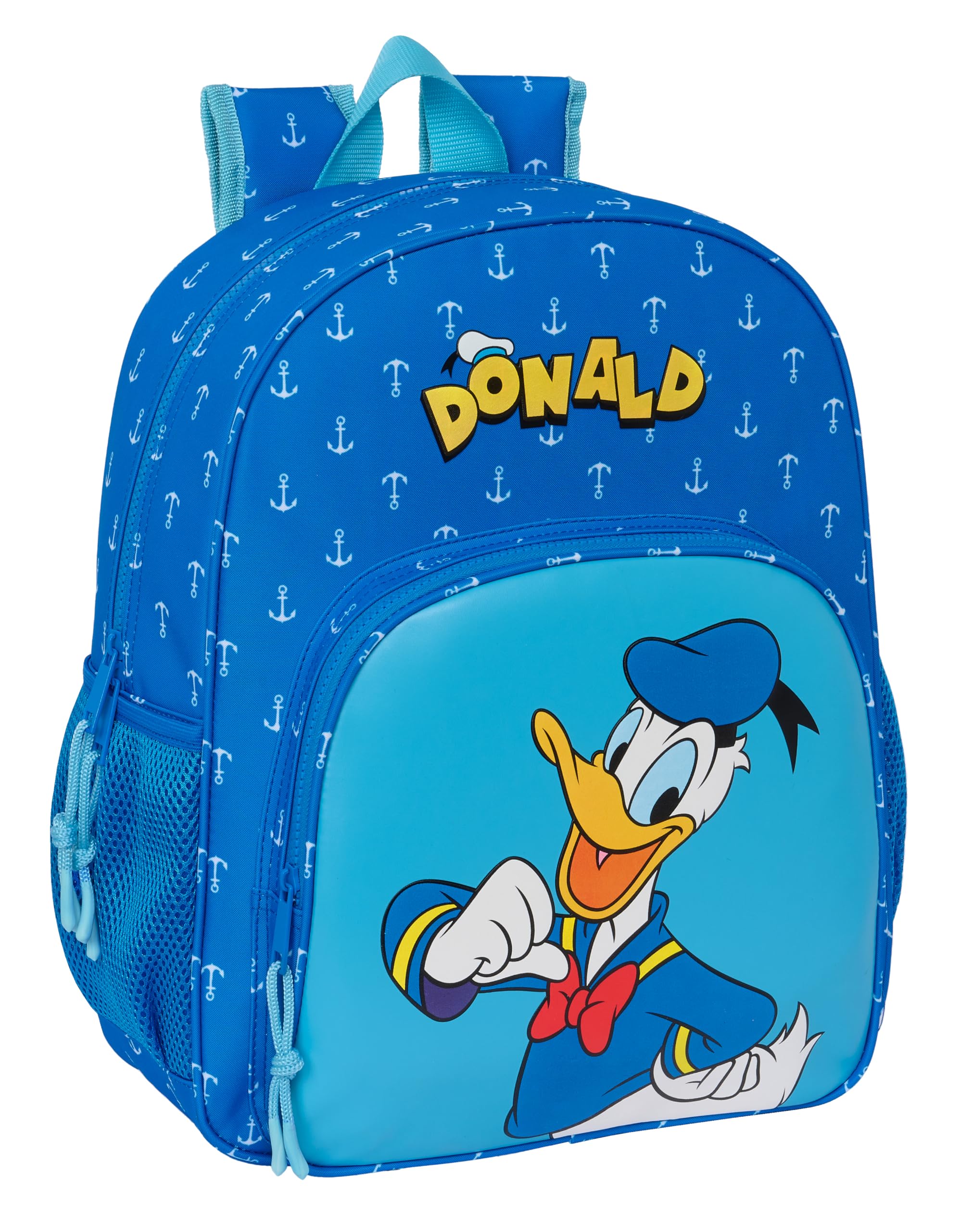 Safta DONALD CHILDREN – Children's School Backpack, Adaptable to Trolley, Ideal for School Children, Comfortable and Versatile, Quality and Resistance, 32 x 12 x 38 cm, Blue, blue, Estándar, Casual