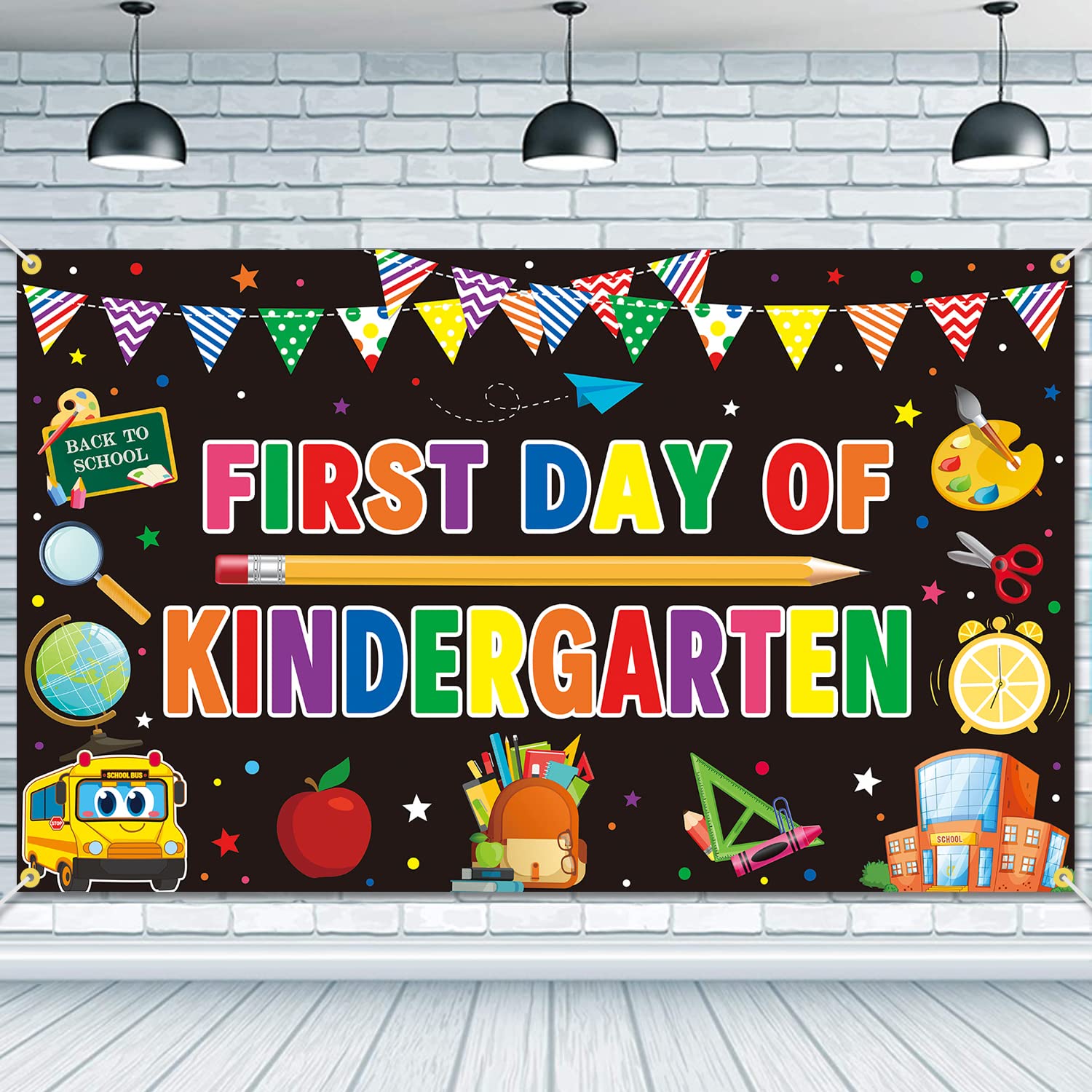 Buy CAVLA First Day of Kindergarten Backdrop Banner 73 x 43 Inch Large