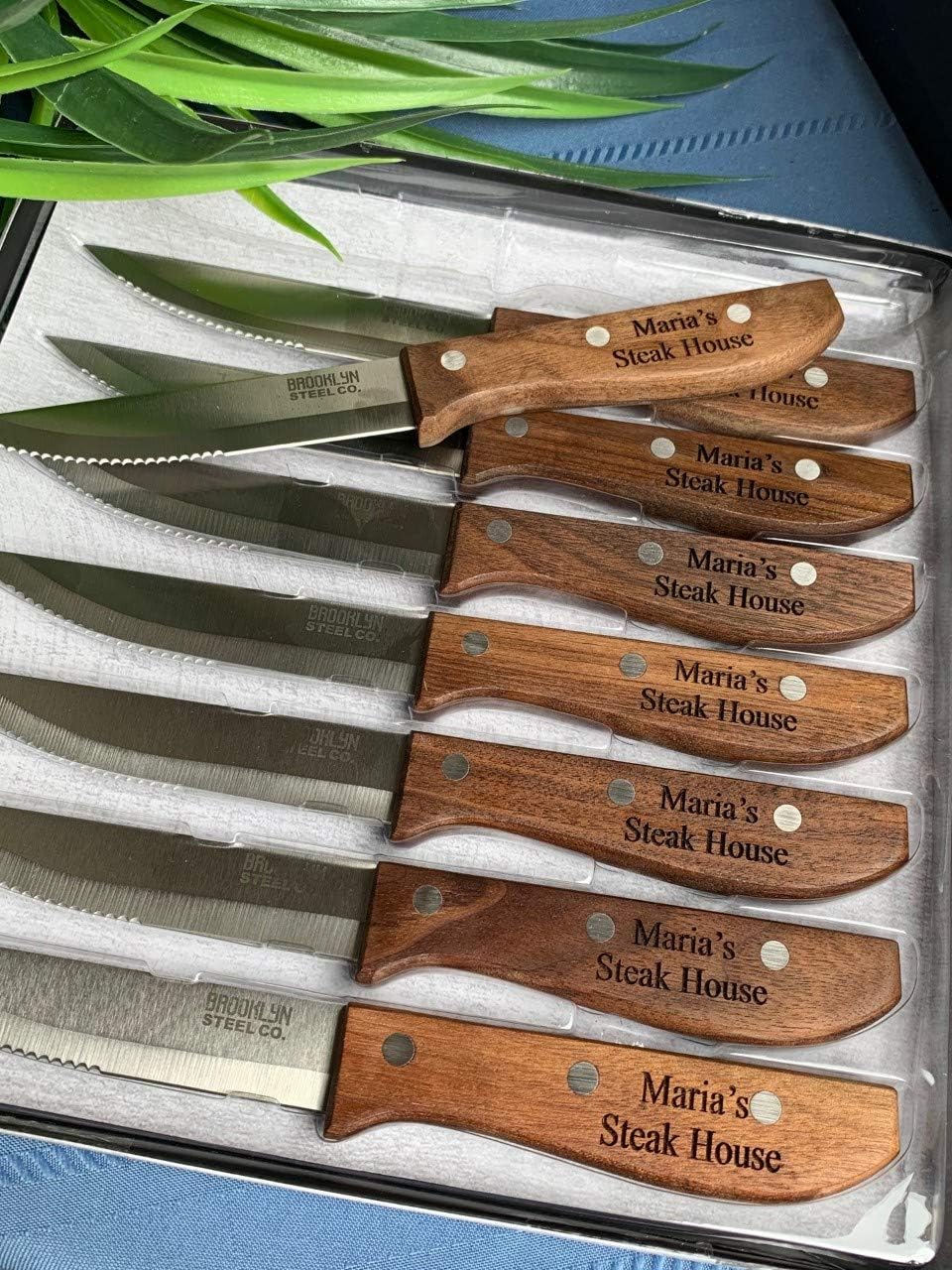Steak Knives, Steak House type knives, Wood knives, BBQ