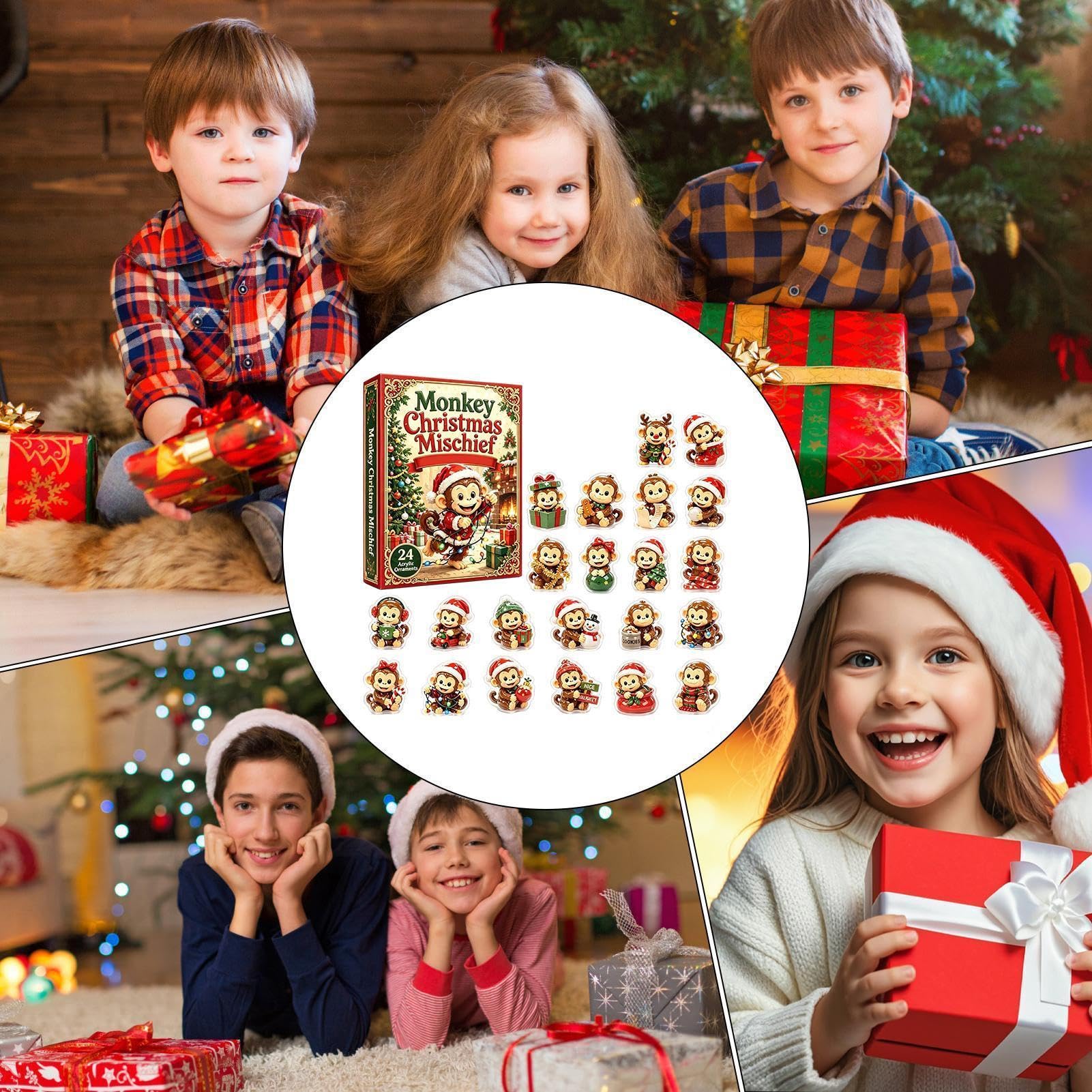 Calendario natalizio con conto alla rovescia 2D in acrilico a forma di