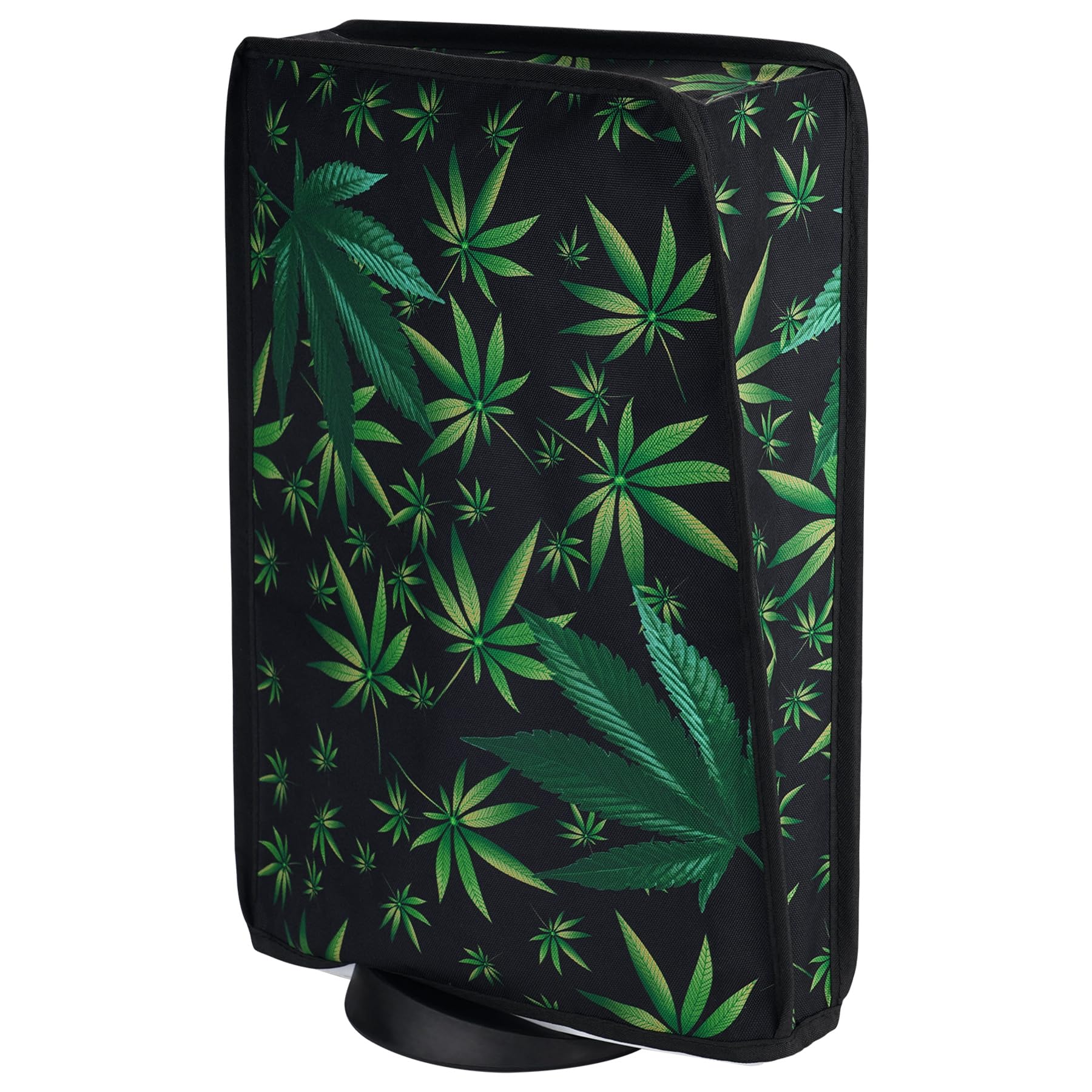 PlayVital Staubhülle für ps5,Staubschutze Hülle Spritzwasserdichte Tasche,Schutzhülle Abdeckung Case für PS5 Konsole Digital Edition&Regular Edition(Grünes Unkraut)