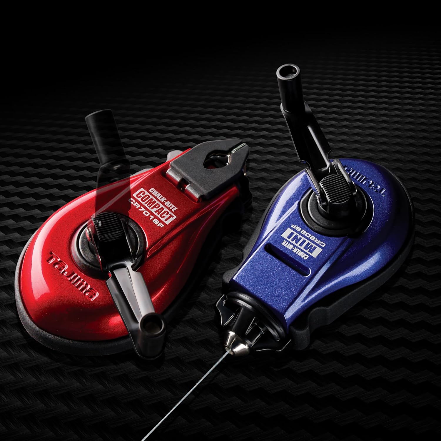 TAJIMA Chalk-Rite MINI Snap-Line - Ultra-Thin .5 mm Chalk Box with Steamlined Design & Ultra-Thin Line - CR802SFB