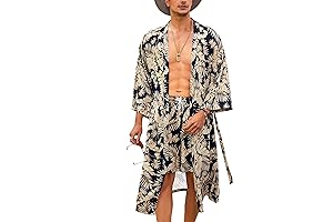 Lightweight Men Kimono Robe, Casual Japanese Loungewear for Relaxation
