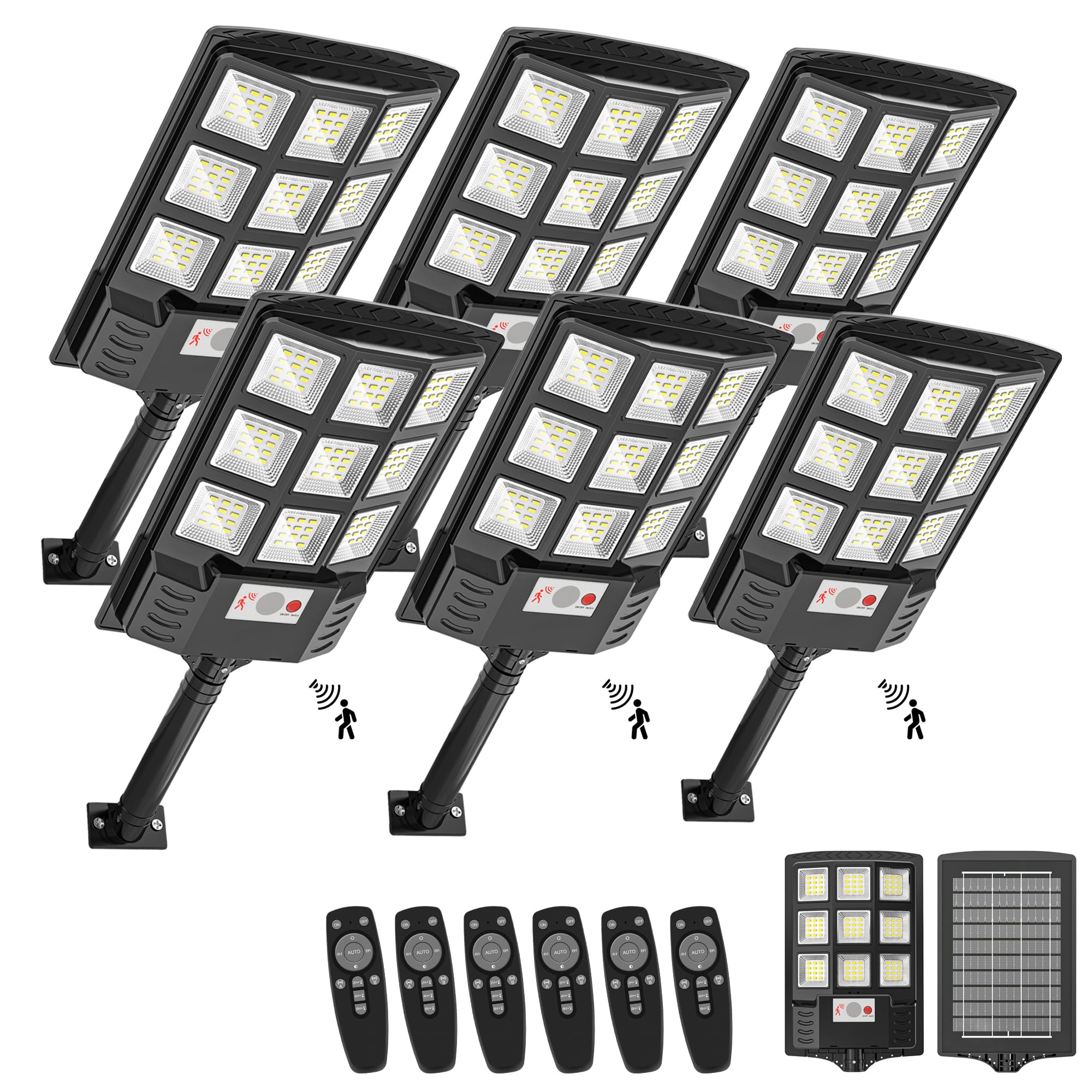Sunwish Solar Lights Outdoor,Motion Sensor Lights,Remote Control,6 Pack