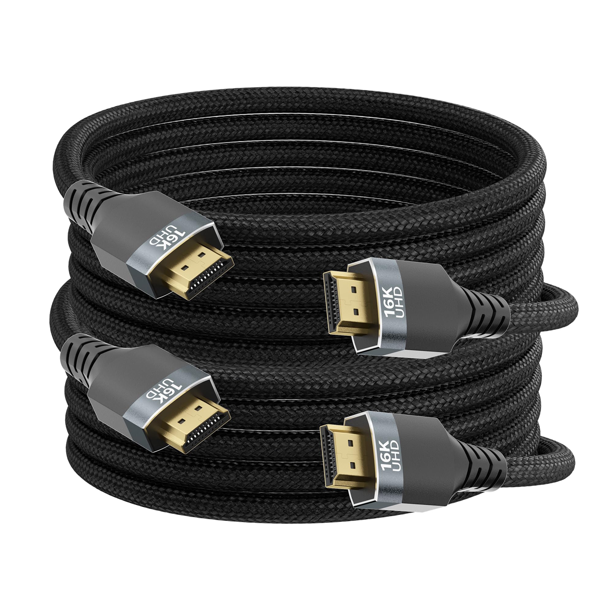 2Pack-5M Lang HDMI Kable,96Gbit/s High Speed HDMI 2.2 | 16K@60Hz, 8K@240Hz, 4K@480Hz | eARC,HDR10+,Dolby Vision,HDCP 2.3 | Kompatibel mit Gaming HDMI 2.1 Kabel für PS5,PS4,Xbox,Laptop,PC & Monitor.