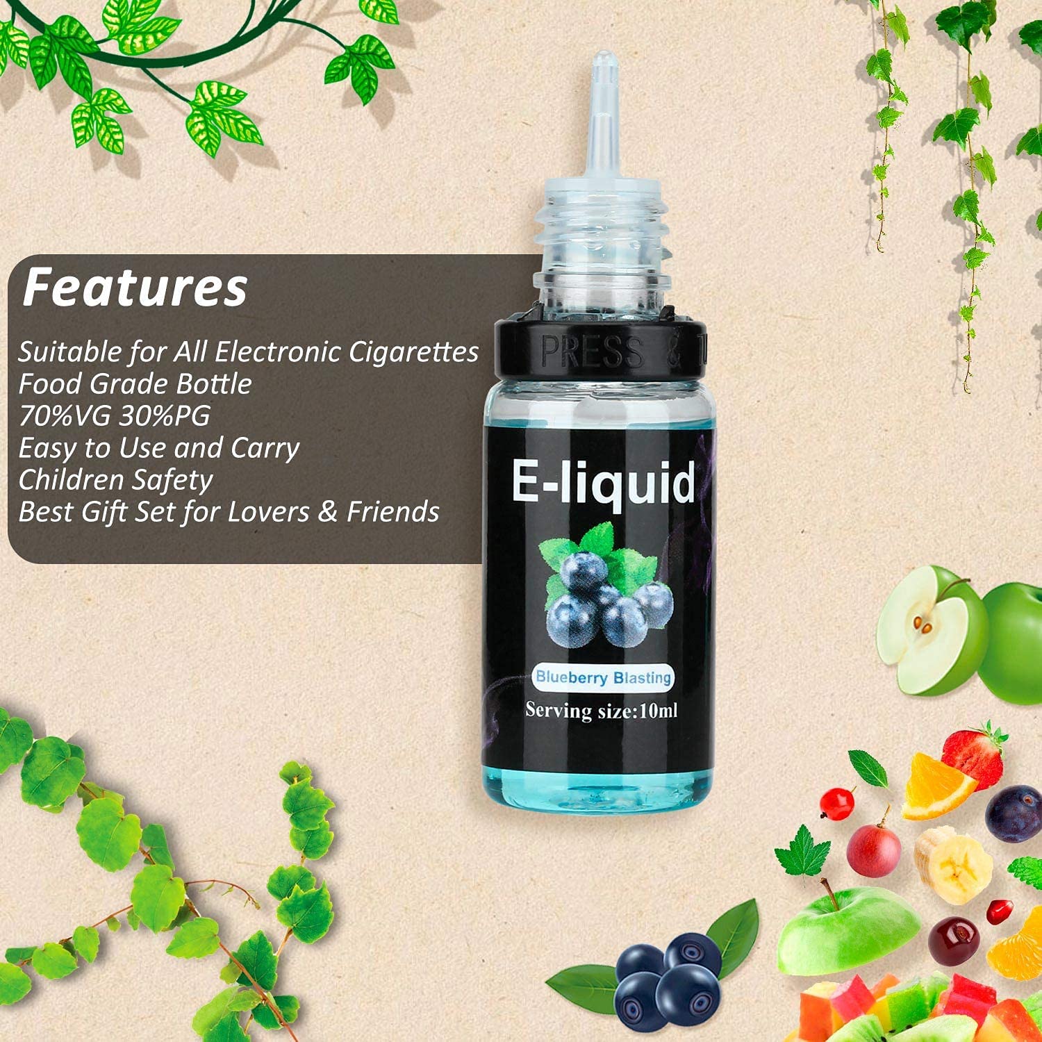 elfbar nachfüll pod läuft aus E-Liquide Sans Nicotine Ni Tabac pour Cigarettes Electroniques,70VG/30PG de  Fruits Eliquid,12 * 10ml Liquide : Amazon.fr: High-Tech