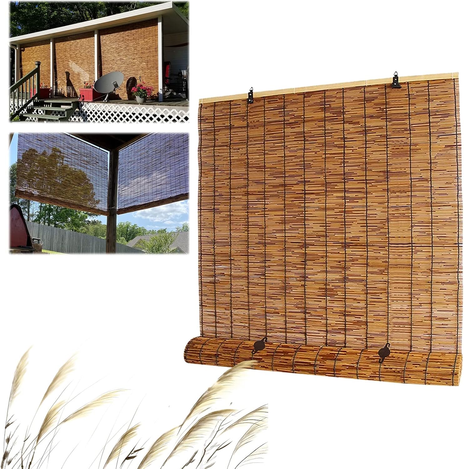 Cordless Bamboo Shades for Windows Bamboo Roll up Blinds 23 26 28 30 34 35 36 40 42