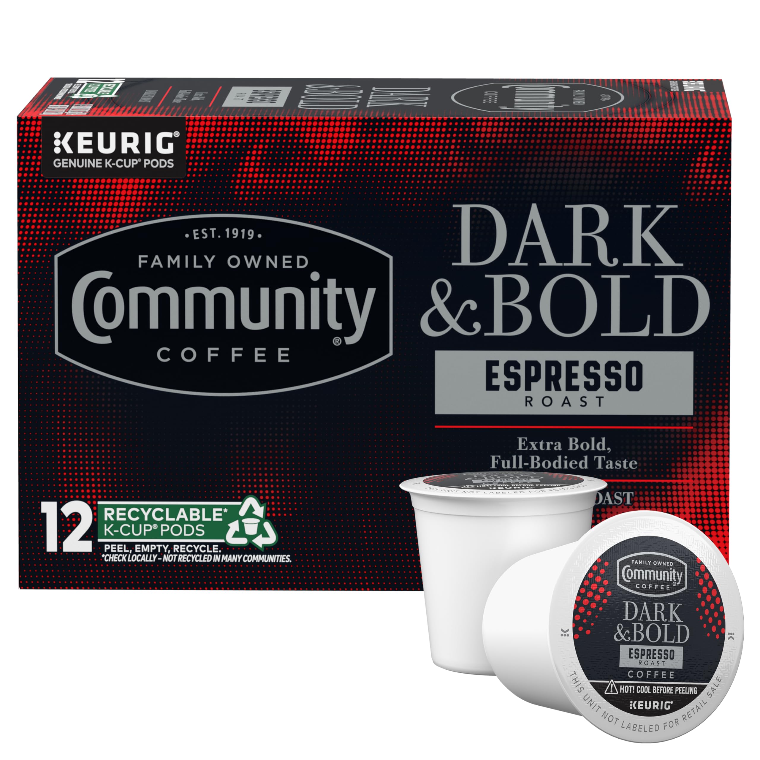 Sponsored Ad - Dark & Bold Espresso Roast 12 Count Coffee Pods, Extra Dark Roast Compatible with Keurig 2.0 K-Cup Brewers, 12 Count (Pack of 1)