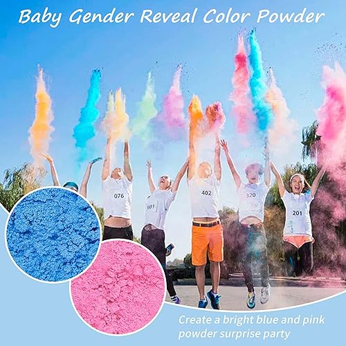 Miniatura 5 de POPUPARTY Polvo de color para revelación de género, polvo rosa de 1 libra y 1 libra azul, perfecto para revelación del género del bebé, lanzamiento