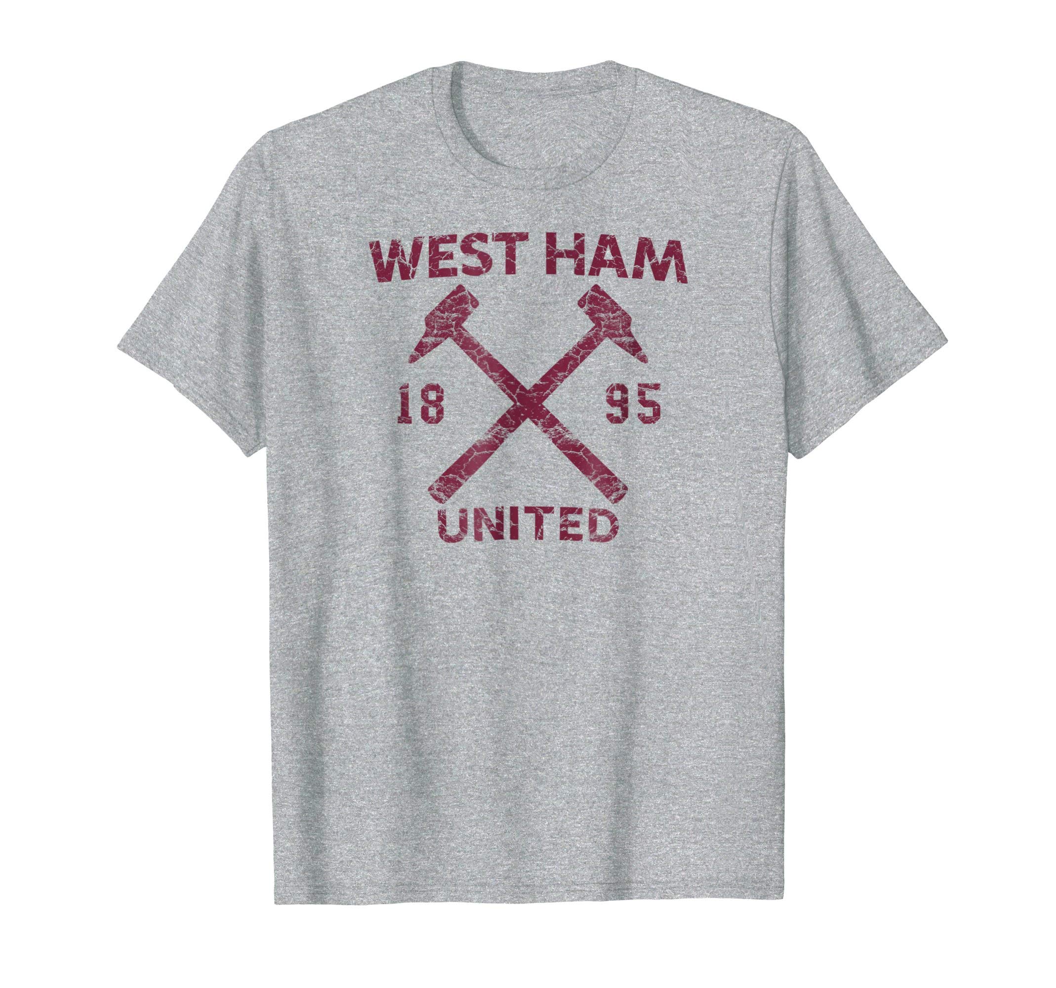 Mens Mens West Ham United Hammers 1895 Distressed T-shirt Grey