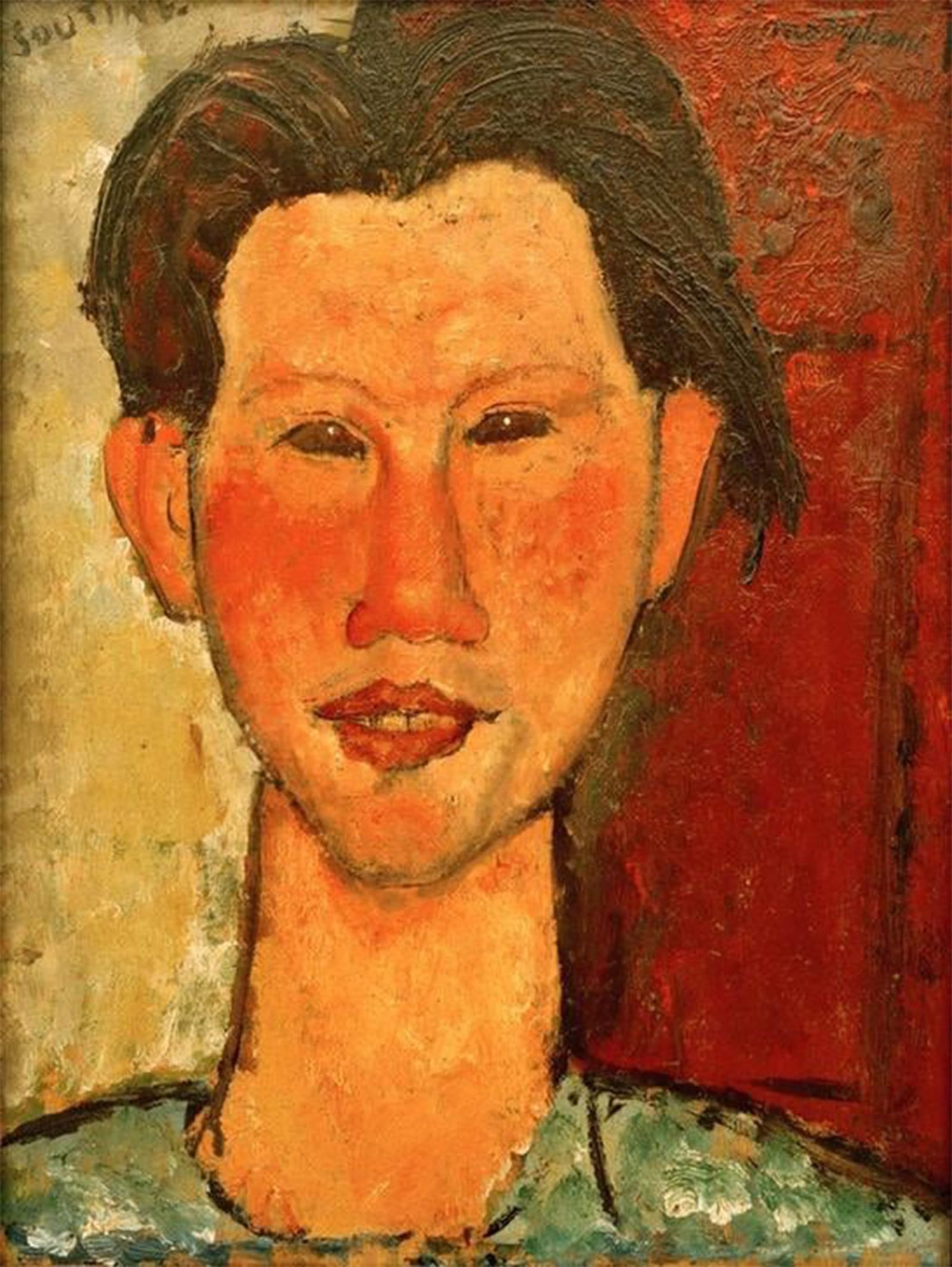 ARTXLXXBN Famous Painting Canvas Artwork Graffiti Print Bildnis Chaim Soutine by Amedeo Modigliani Portrait Canvas Image for Home Decor 60x90cm