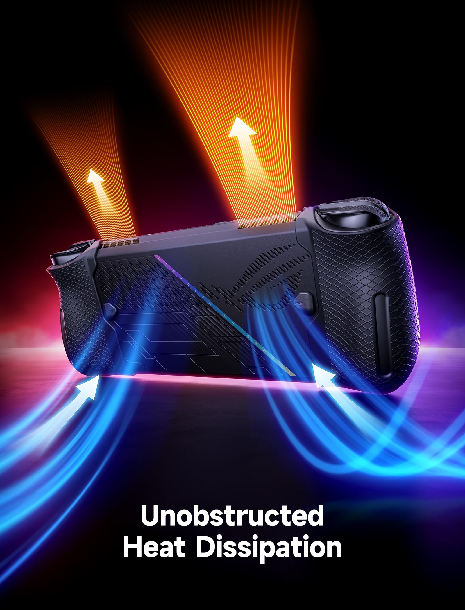 JSAUX Funda Protectora de Silicona Compatible con ROG Ally X, ROG Ally X Grip Skin, ASUS Rog Ally X Accesorios, Juego de Fundas de Silicona (una Izquierda y una Derecha)-PC0113 Negro