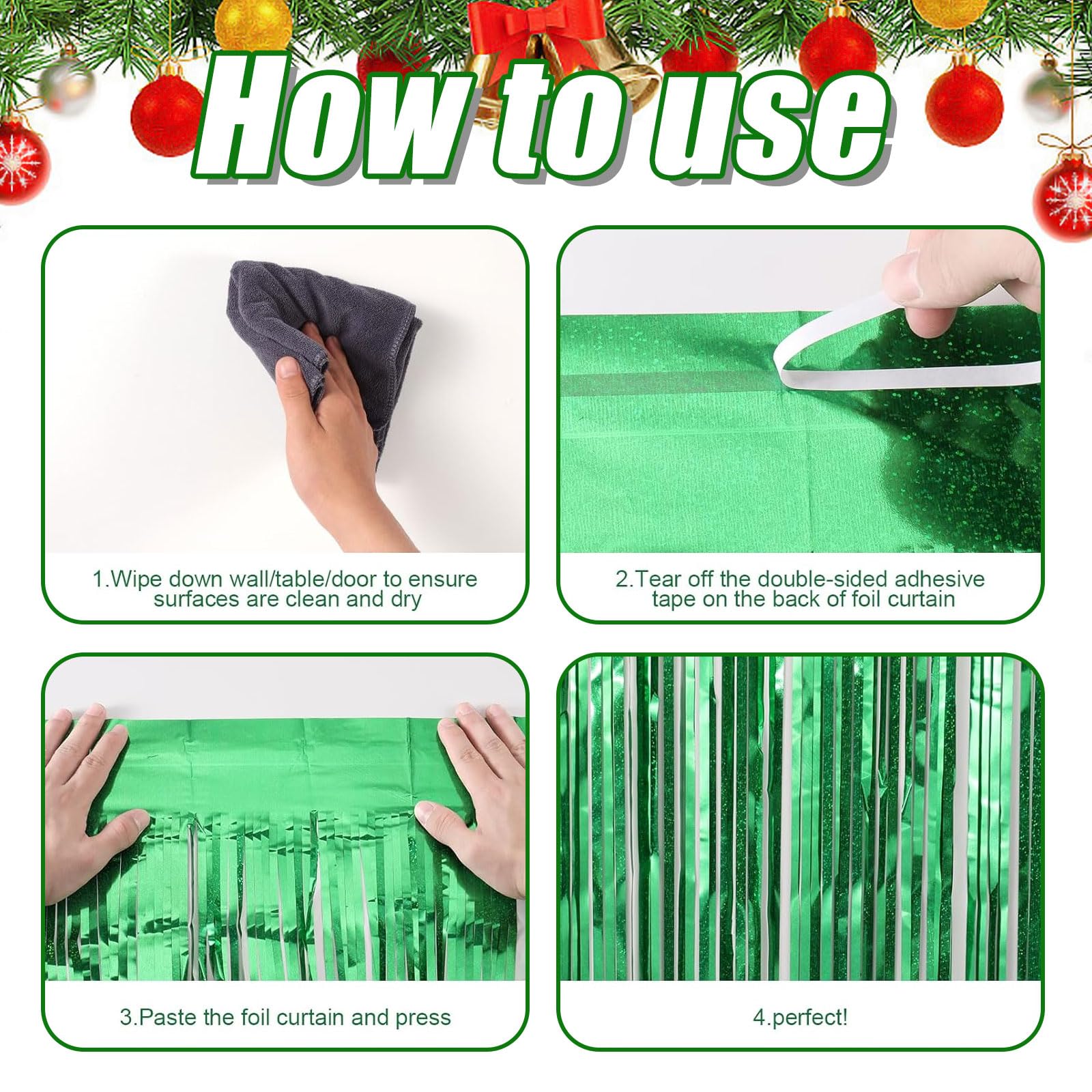 Tenda A Frange Glitter Rosa - 5 Pezzi Decorazione Festa Invernale Per Matrimoni E Compleanni - Foto 7