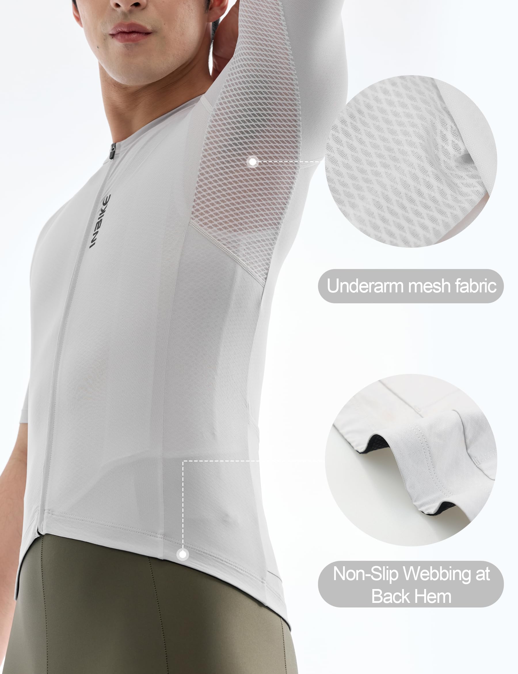 INBIKE Maillot Ciclismo Hombre Bici Transpirable 3 Bolsillos Traseros Tejido Transpirable Secado Rápido, Banda Antideslizante, Ropa Ciclista para Ruta y MTB
