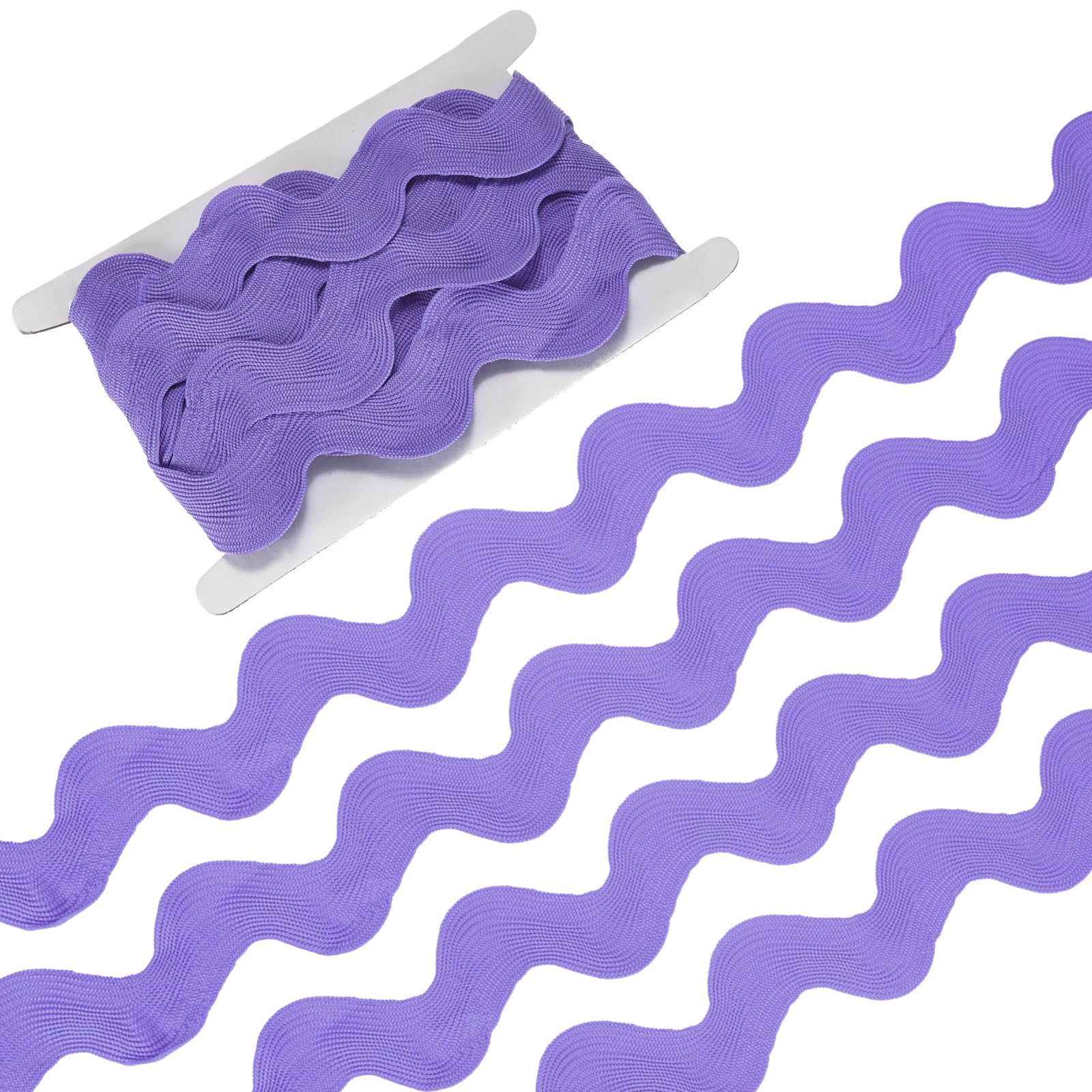 M METERXITY Rick Rack Trim, 5 Yard 30mm / 1.2 Inch Wave Bending Fringe Trimming Ribbon for Sewing/DIY Crafts/Clothes/Decoration, Polyester RIC Rac Trim [Purple]
