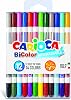 Carioca Bicolor Super Washable Double Ended Felt Crayon 12Pcs 24 Colors