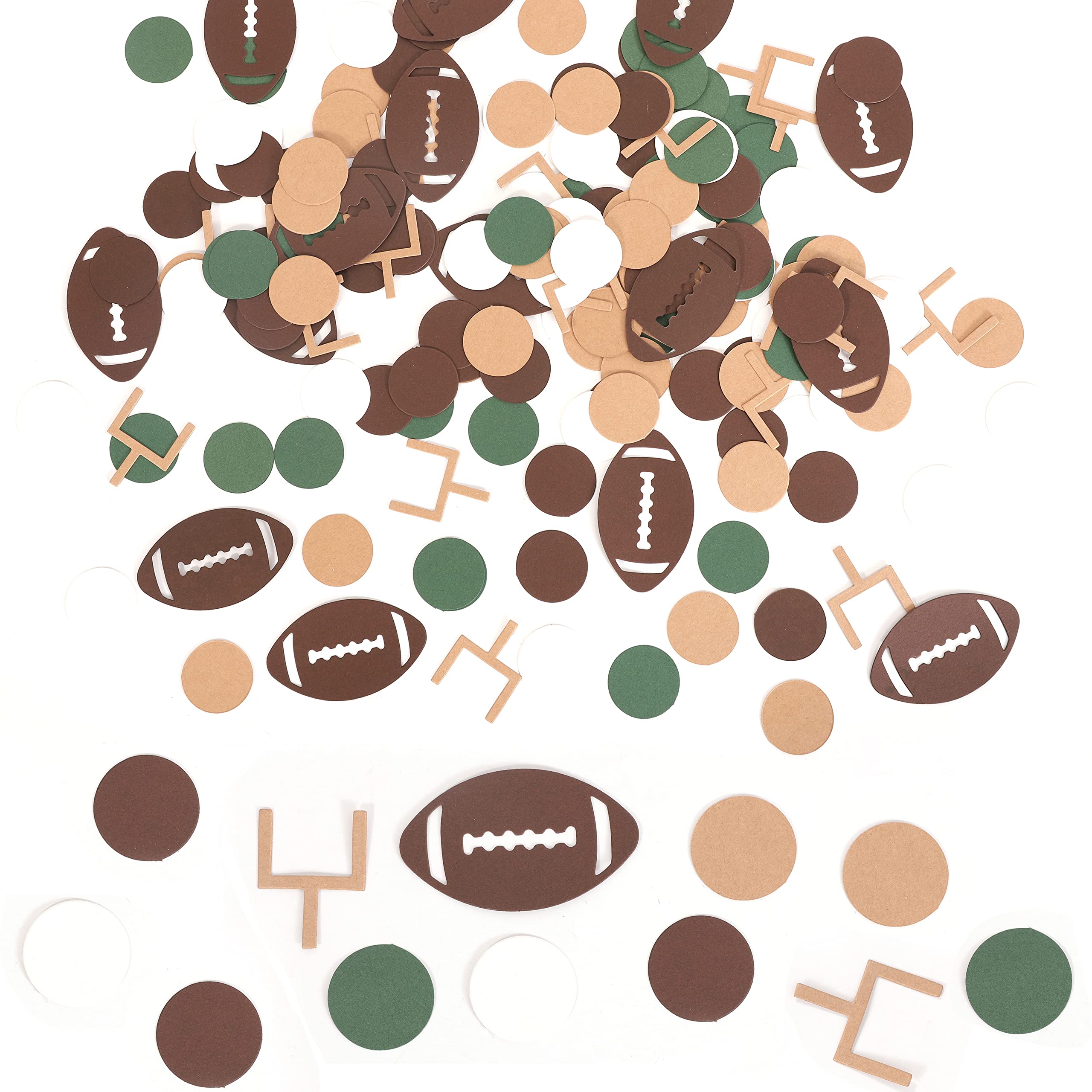 210 Pieces Football Party Table Confetti - First Year Dow?Baby Shower Sport Game Day Party Supplies?Superbowl Party Decorations?First Touch Down?Baby Boy?Brown Olive?First Year Down Football Birthday