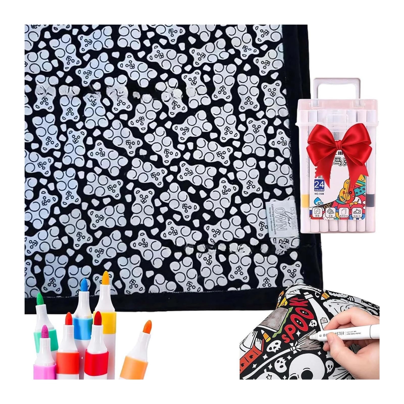 Eixovhira diy coloring blanket DIY Coloring Blanket with Markers Color Your Own Blankets(F)