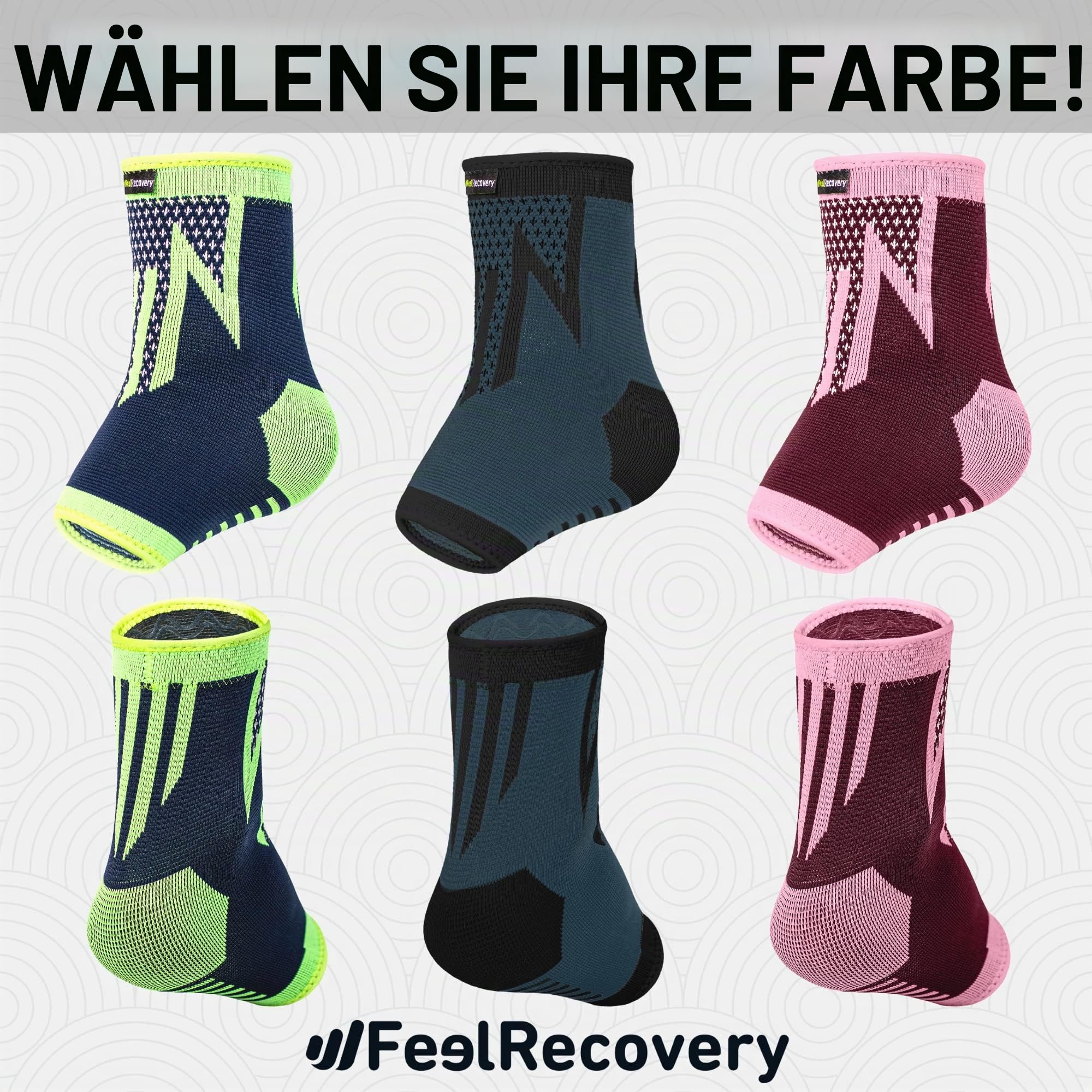 2 Stück Fußbandage für Herren & Damen - Knöchelbandage Sport für Laufen, Fußball, Joggen - Sprunggelenkbandage für Achillessehne, Bänderriss, Plantarfasziitis - Atmungsaktiv & Rutschfest XL, Bordeaux