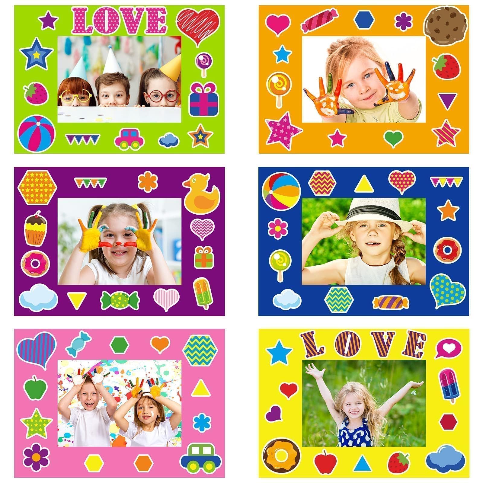 30 Packungen Bilderrahmen-Bastelsets für Kinder, Valentinstag, Frühling, bunte Feiertage, DIY-Schaumstoff-Bilderrahmen für Weihnachten, Mädchen, Geschenke, Spielaktivitäten, Lehrer, Geschenke