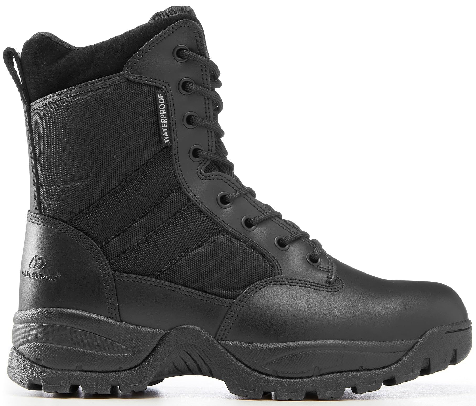 Maelstrom Men's Tactical Work Boots with Side Zipper – Lightweight Leather Military Style, Comfortable, Durable and Breathable for Outdoors