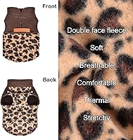 Vista 4 de Ropa para perros pequeños, niño y niña, chaleco de vellón de leopardo chihuahua, suéter elástico para cachorros, ropa para mascotas, suéter Yorkie
