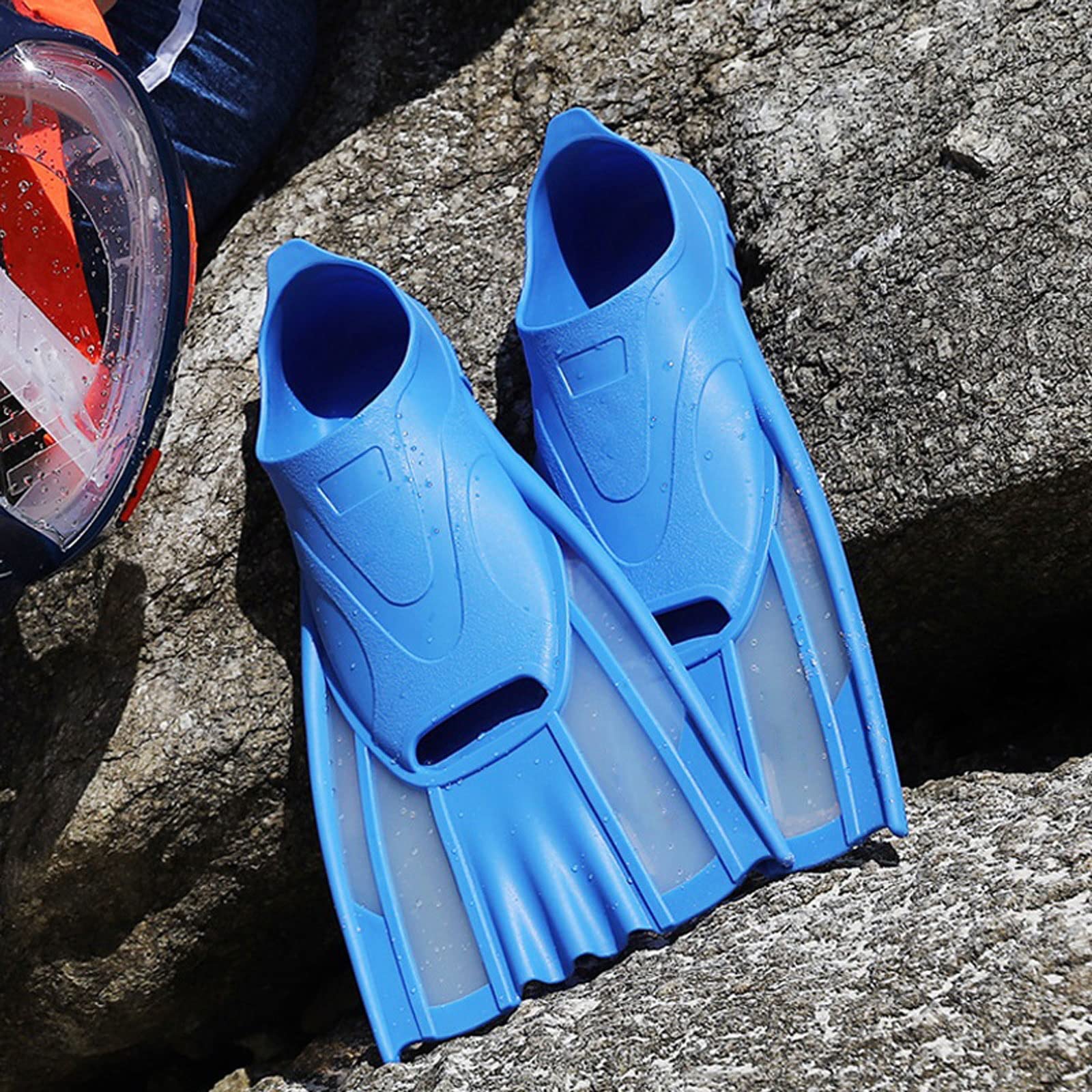 Flipper Professionelle Tauchflossen für Herren und Damen, rutschfeste Schwimmschuhe, professionelle Schwimmflossen, Schnorcheln, kurze Flossen, Tauchausrüstung (Farbe 02, XXS (33–34))