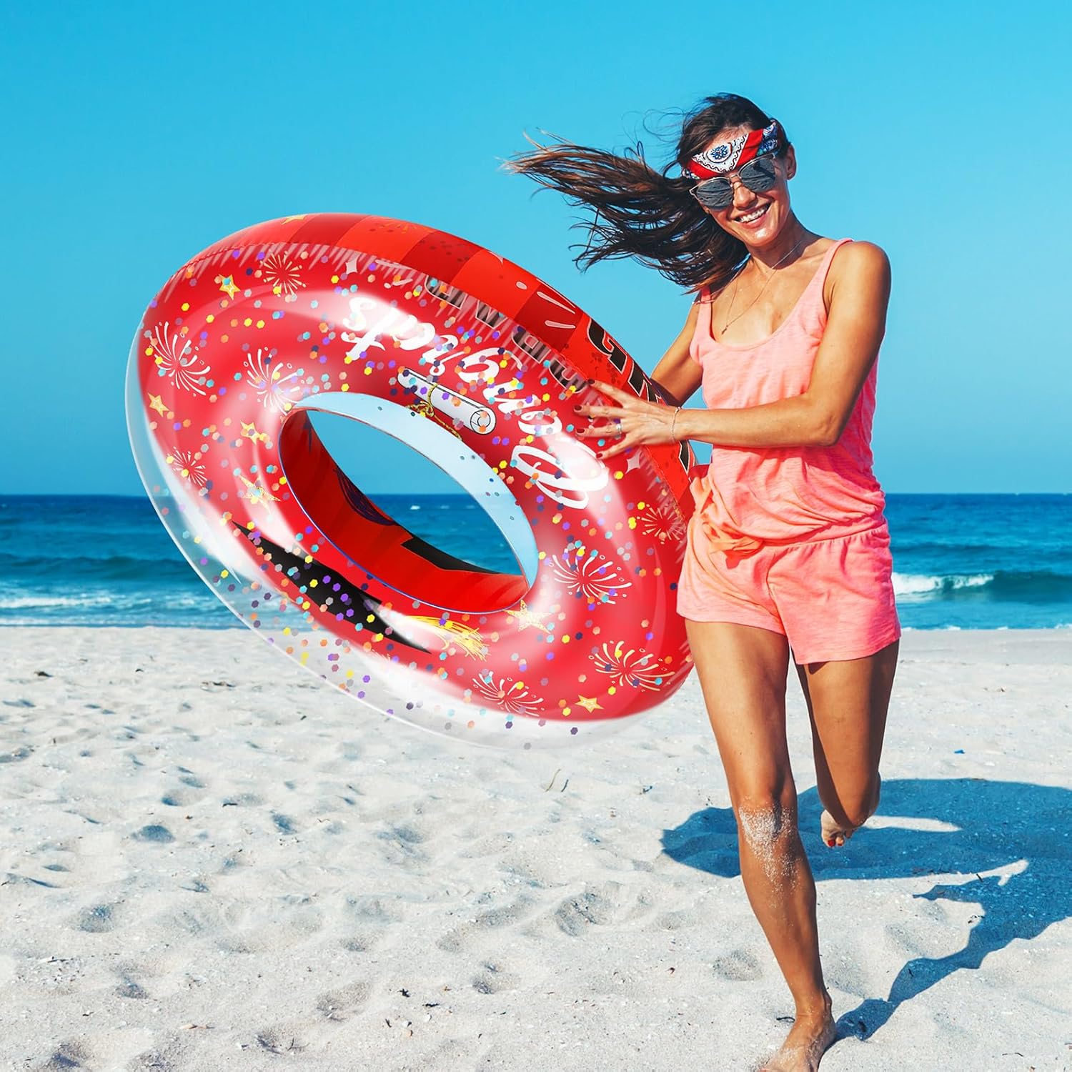 ShinyRelief Congrats Grad Inflatable Pool Float 36 Inch Graduation Sign Swim Tube for Adults Grad Large Swimming Ring Float 2025 Graduation Party Favors for Beach, Pool, Water Park