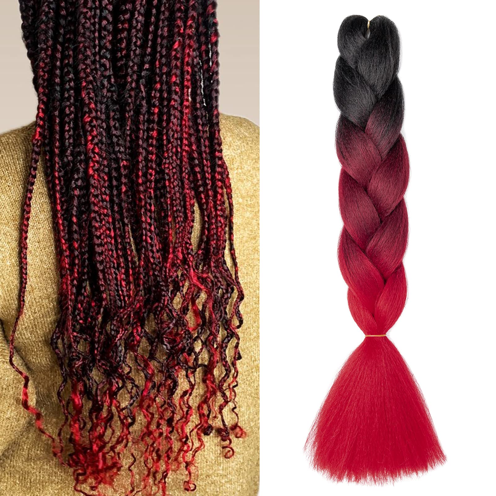60cm Extensiones de Pelo Trenzas Africanas Castaño Oscuro Extensiones para Trenzas Africanas 1 pcs 100g Kanekalon Pelo para Trenzas Africanas Sintetico Extensiones de Trenzado Cabello Braiding — view 90