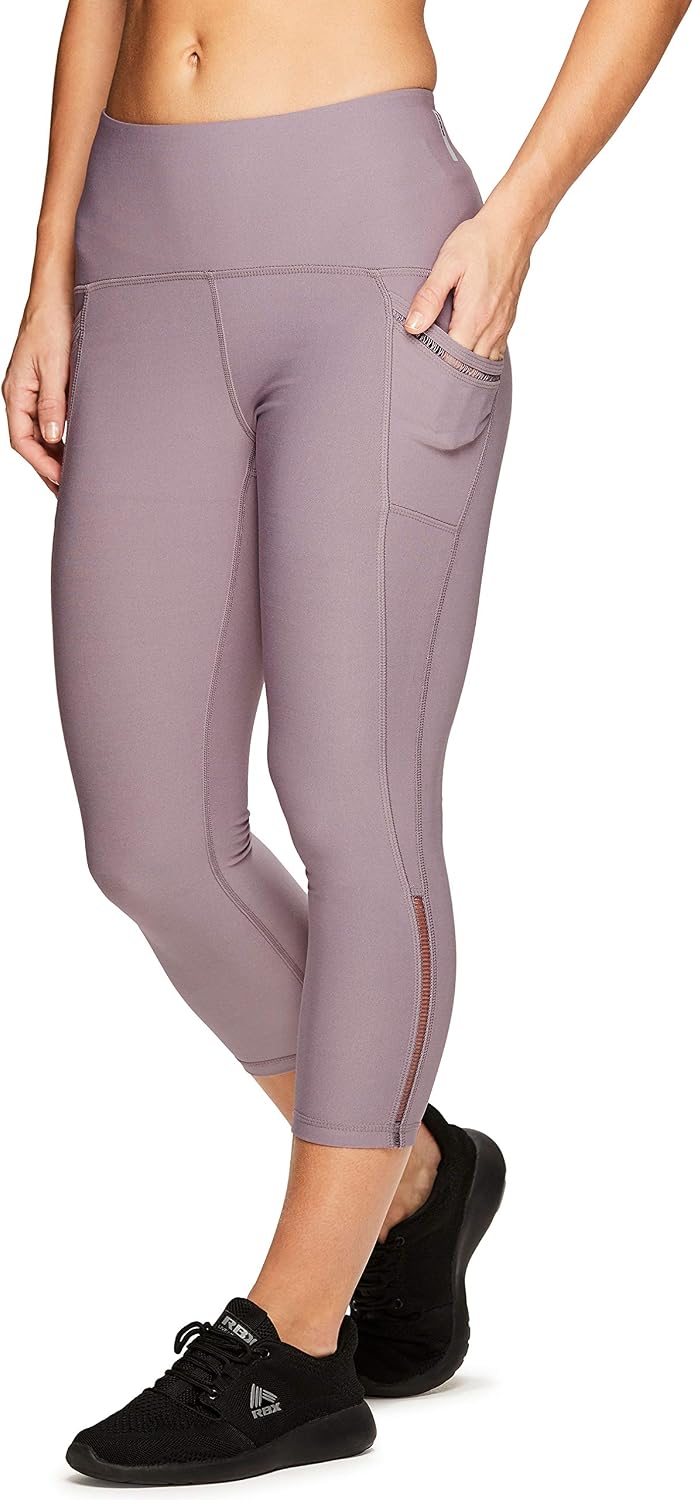 RBX Active Women's Fashion Capri Legging with Mesh Inserts