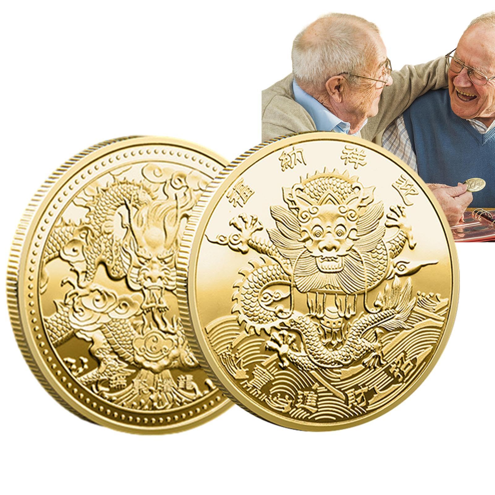 Amazon.co.jp: ドラゴンの年コイン | 中国の旧正月の記念収集価値のあるコイン | 中国の黄道帯のドラゴンコイン、ポータブルで絶妙、友人や家族へのギフト  Pruva : ホビー