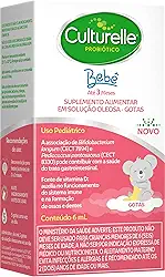 Culturelle Probiótico Gotas, Com 2 Cepas Probióticas, Sem Glúten, Sem Lactose, Para Bebês de até 3 meses, Sem Sabor, 6 ml