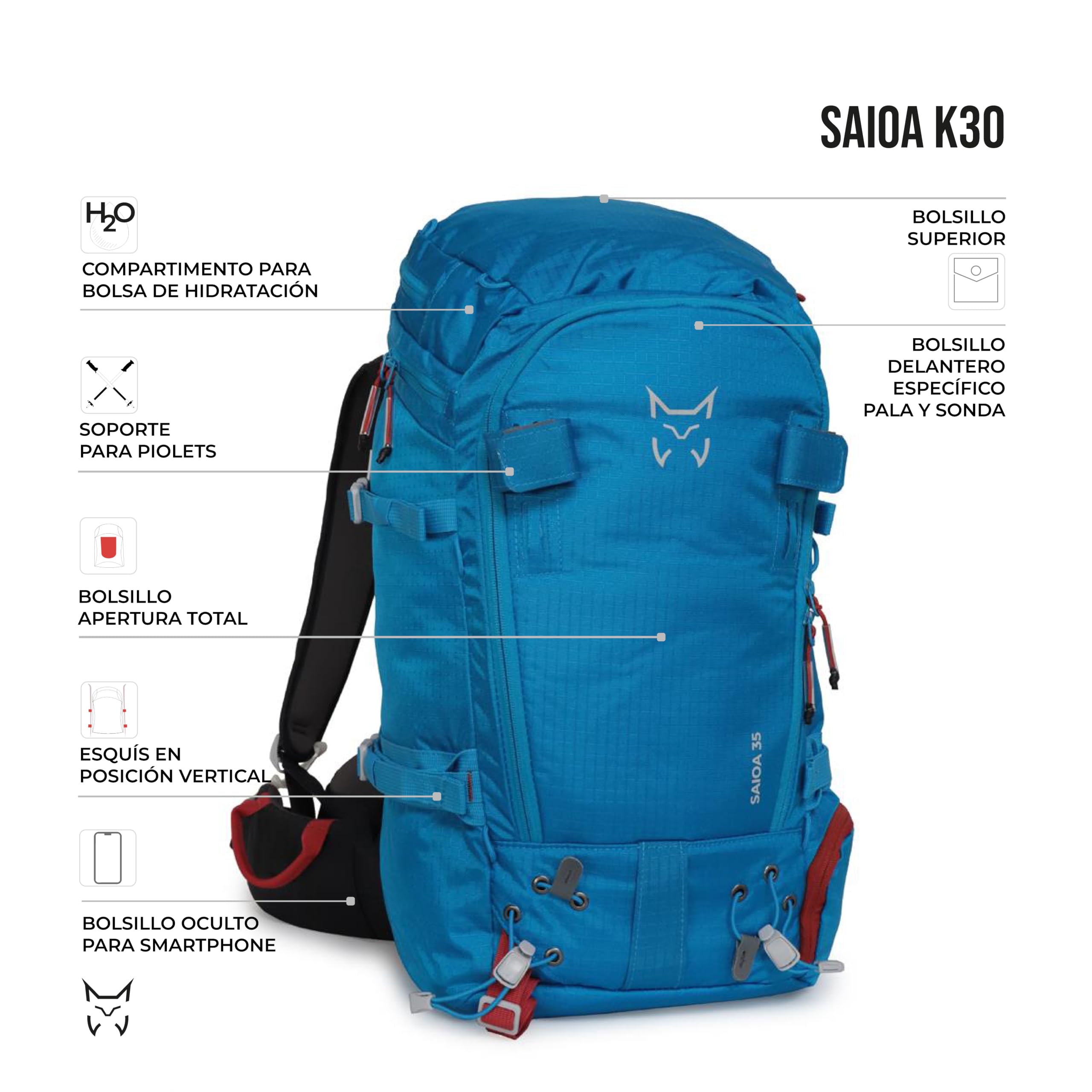 ALTUS SAIOA K30 Mochila Técnica para Esquí de Travesía
