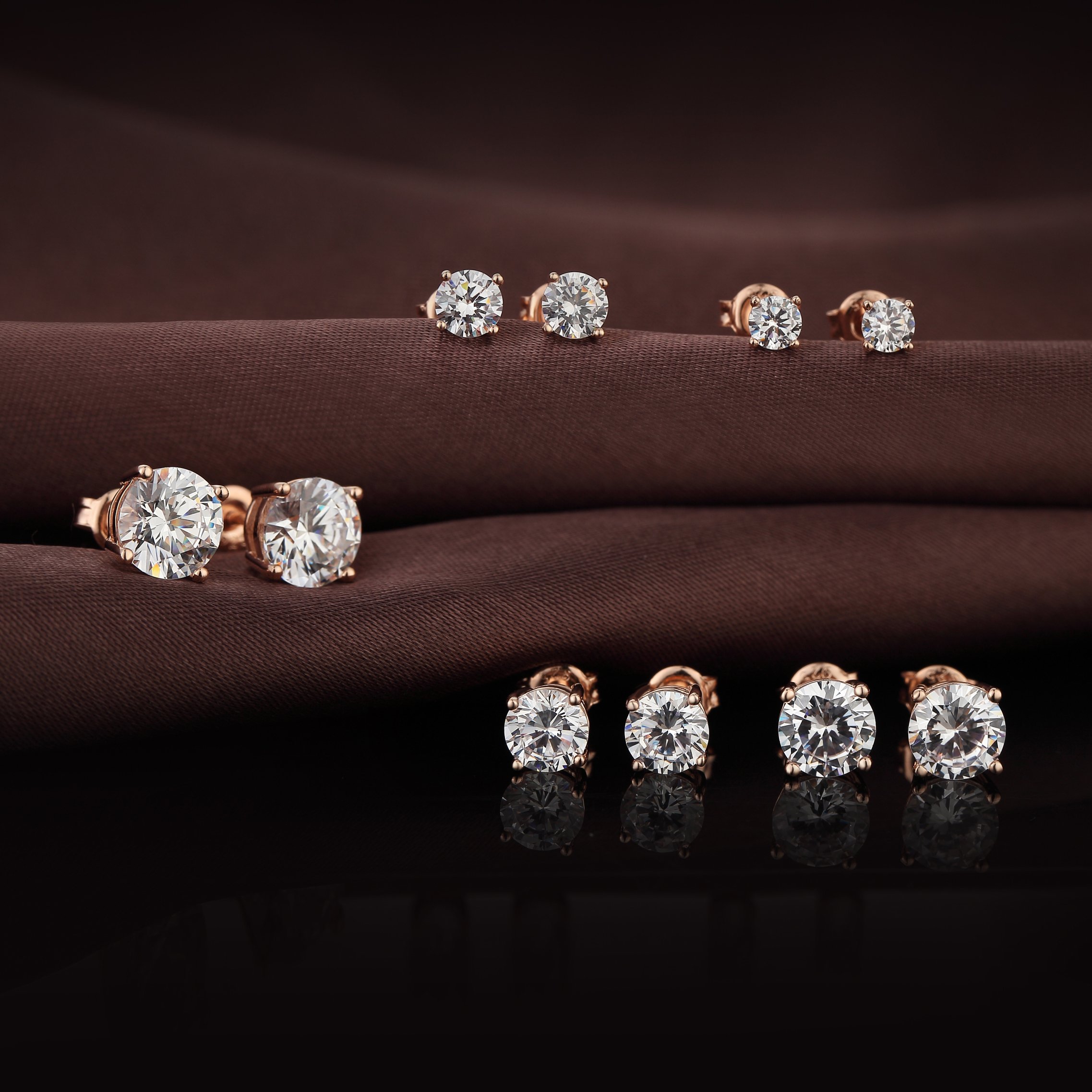 Orecchini A Bottone Uomo Donna In Argento 925 Con Zirconi Cubici – Taglio Principessa 4-8 Mm, Ipoallergenici, Idea Regalo