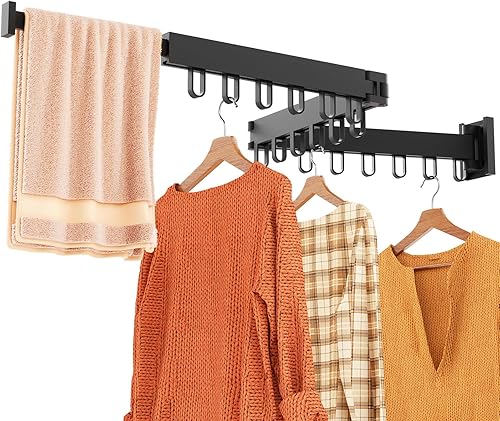 KeingGcopr Estante de secado de ropa,Estante de secado de ropa montado en la pared,Estante de secado de lavandería Montaje en pared,Estante de