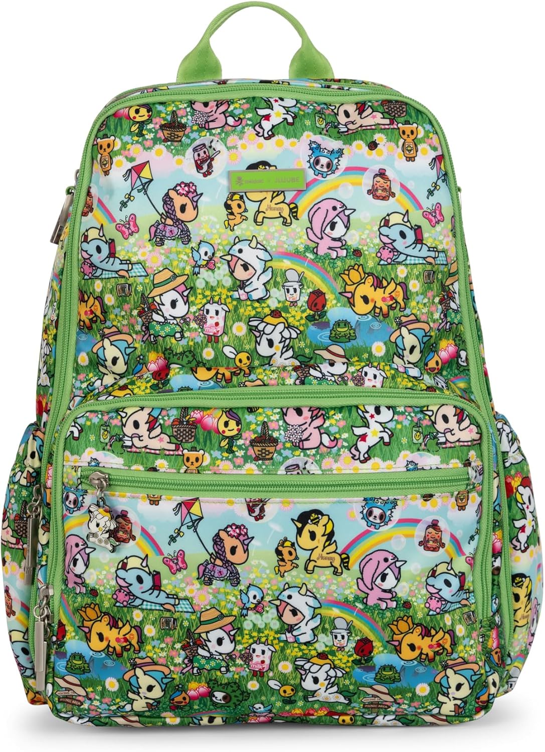 JuJuBe Tokidoki Diaper Bag Backpack with Changing Pad, Large Capacity 14-Pocket Organizer, Travel Baby Bag for Moms Dads, Kids Backpack, Machine Washable