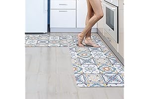 QUILTINA Kitchen Mats Cushioned Anti-Fatigue, 0.47'' Thick Ergonomic Comfort Kitchen Rug