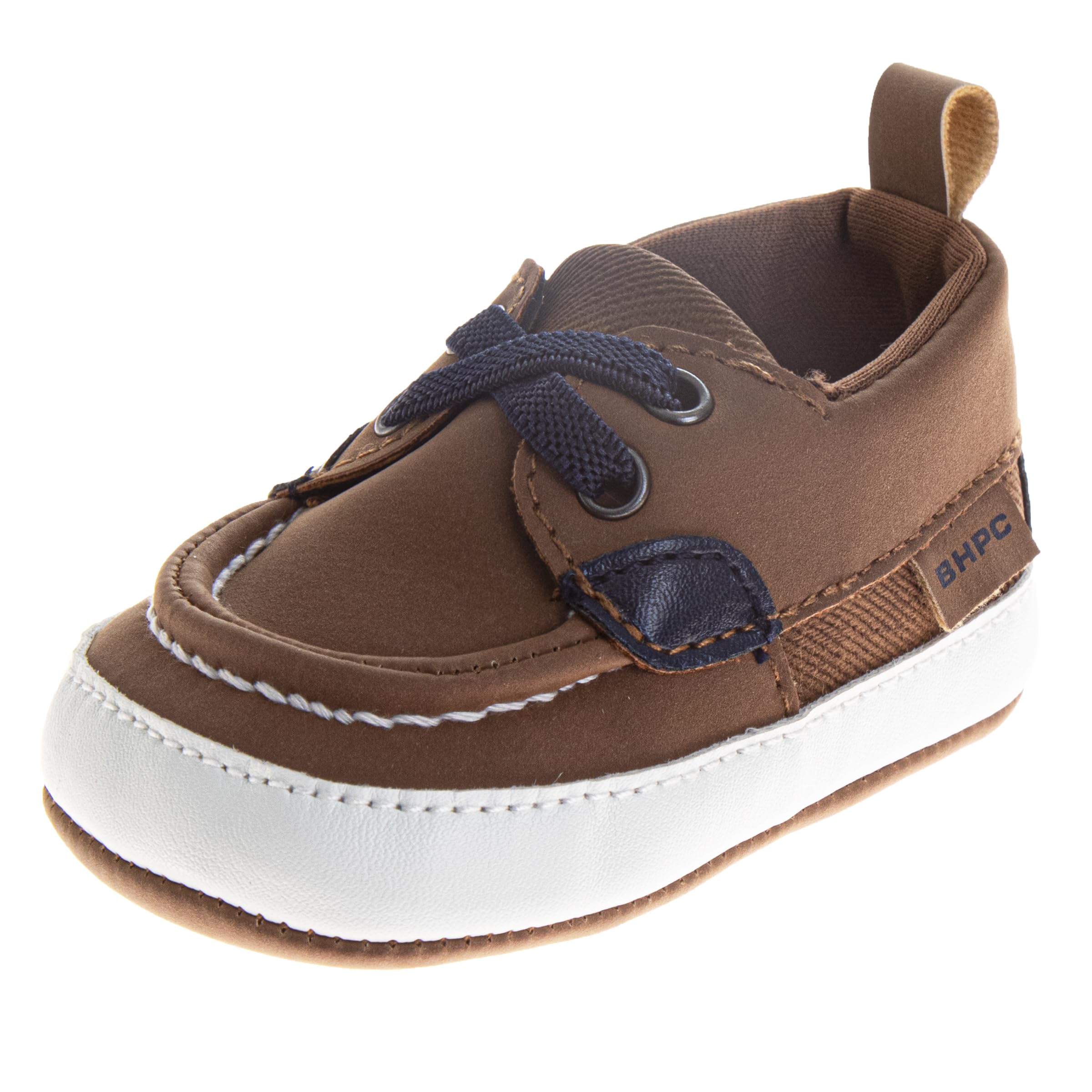 Josmo Unisex Baby Boys Girls Infant Slip On First Walking Toddler Casual Sneaker Crib Shoes, Brown, 4 US