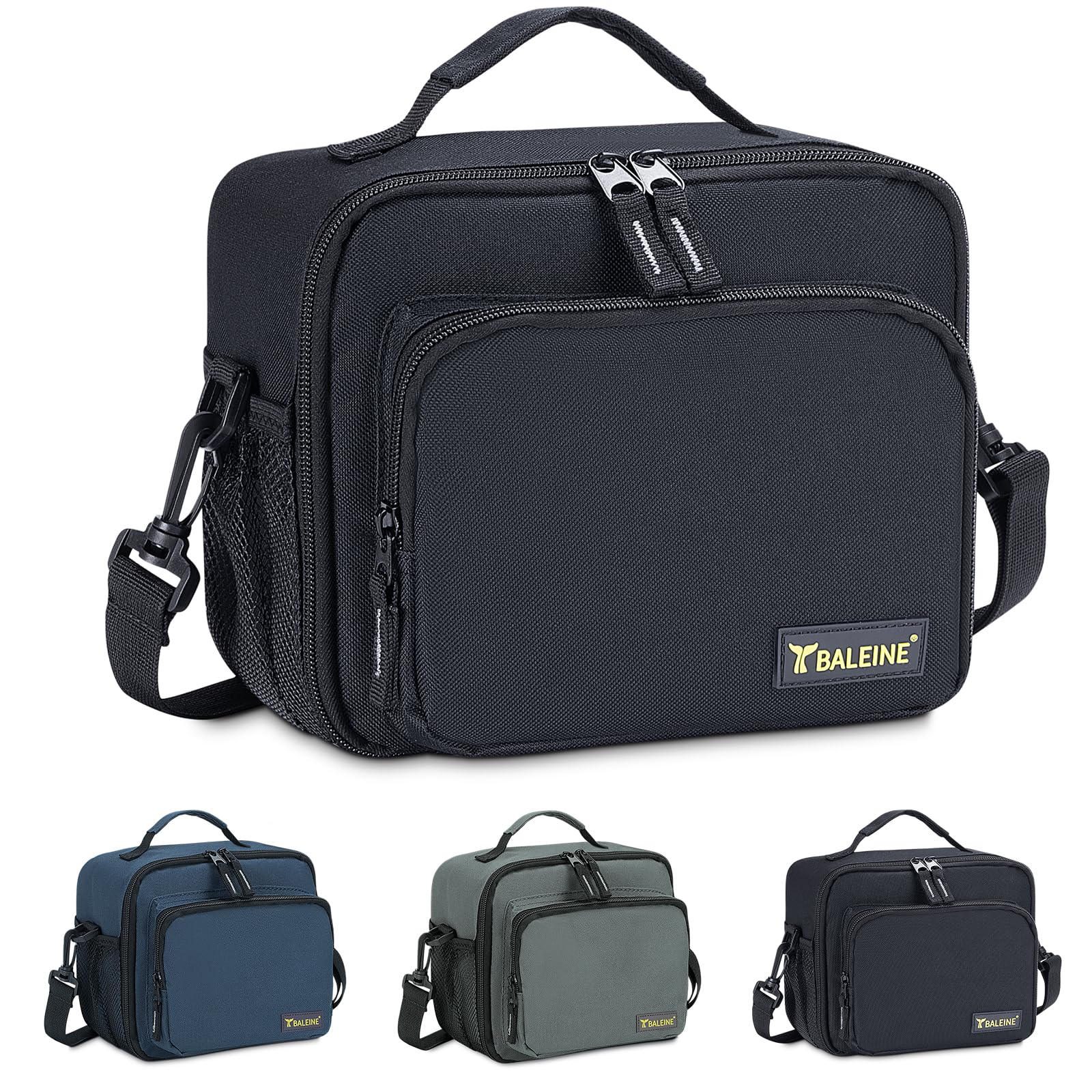 BALEINE Insulated Lunch Bag for Men Women Leakproof Cooler Bag with Adjustable Shoulder Strap for Work Picnic Lunch