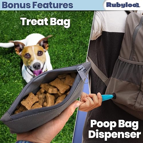 Miniatura 9 de The Original Doggy Bag Mochila para suministros para perros con 2 cuencos plegables para perros, bolsa de golosinas, contenedor de viaje forrado
