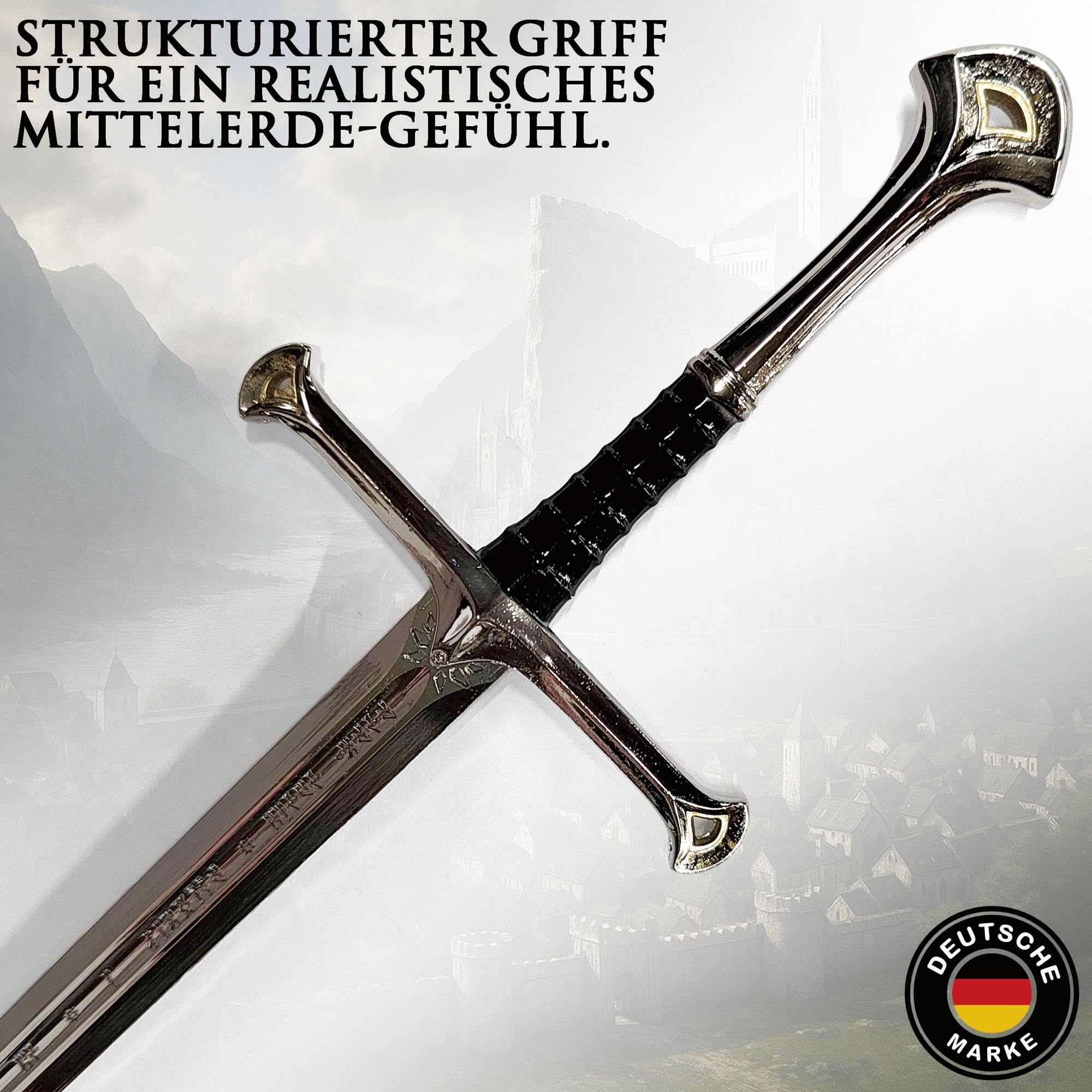 Herr der Ringe Anduril Schwert Brieföffner 30cm Metall Scheide Aragorns Flamme des Westens