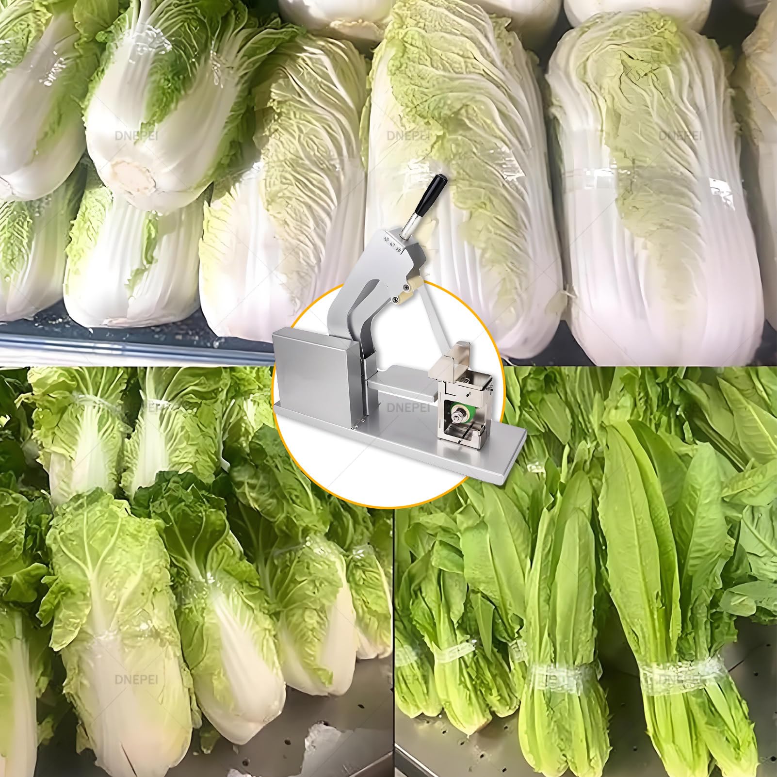 Máquina compacta de atado de verduras: semiautomática con ajuste manual de tensión para agrupar eficientemente hierbas, frutas y productos frescos