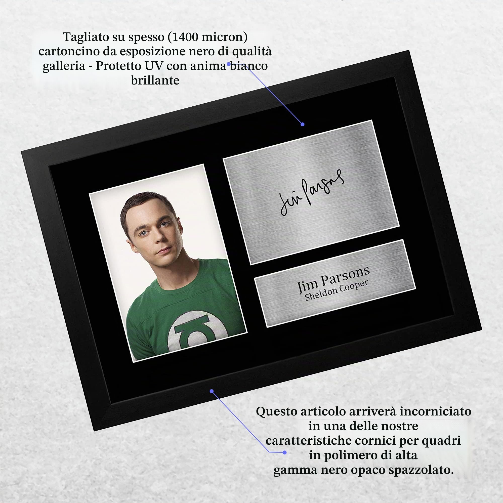 HWC Trading FR A4 Jim Parsons Big Bang Theory Sheldon Cooper - A4 Framed Regali Stampati Autografo Firmato Immagine Per Gli Appassionati Di Show Televisivo
