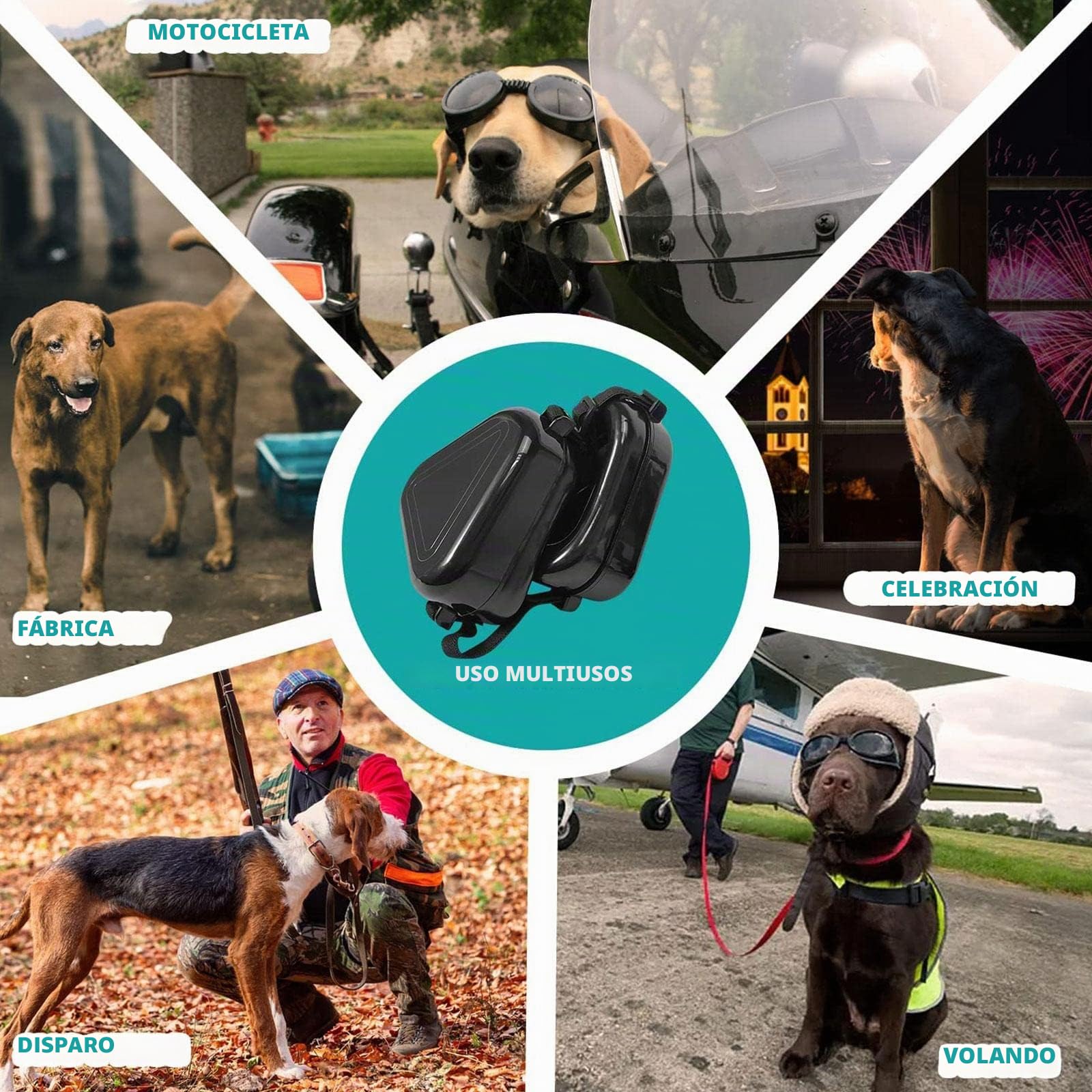 Protección auditiva para perros, orejeras para perros, protección contra el ruido del perro, fuegos artificiales