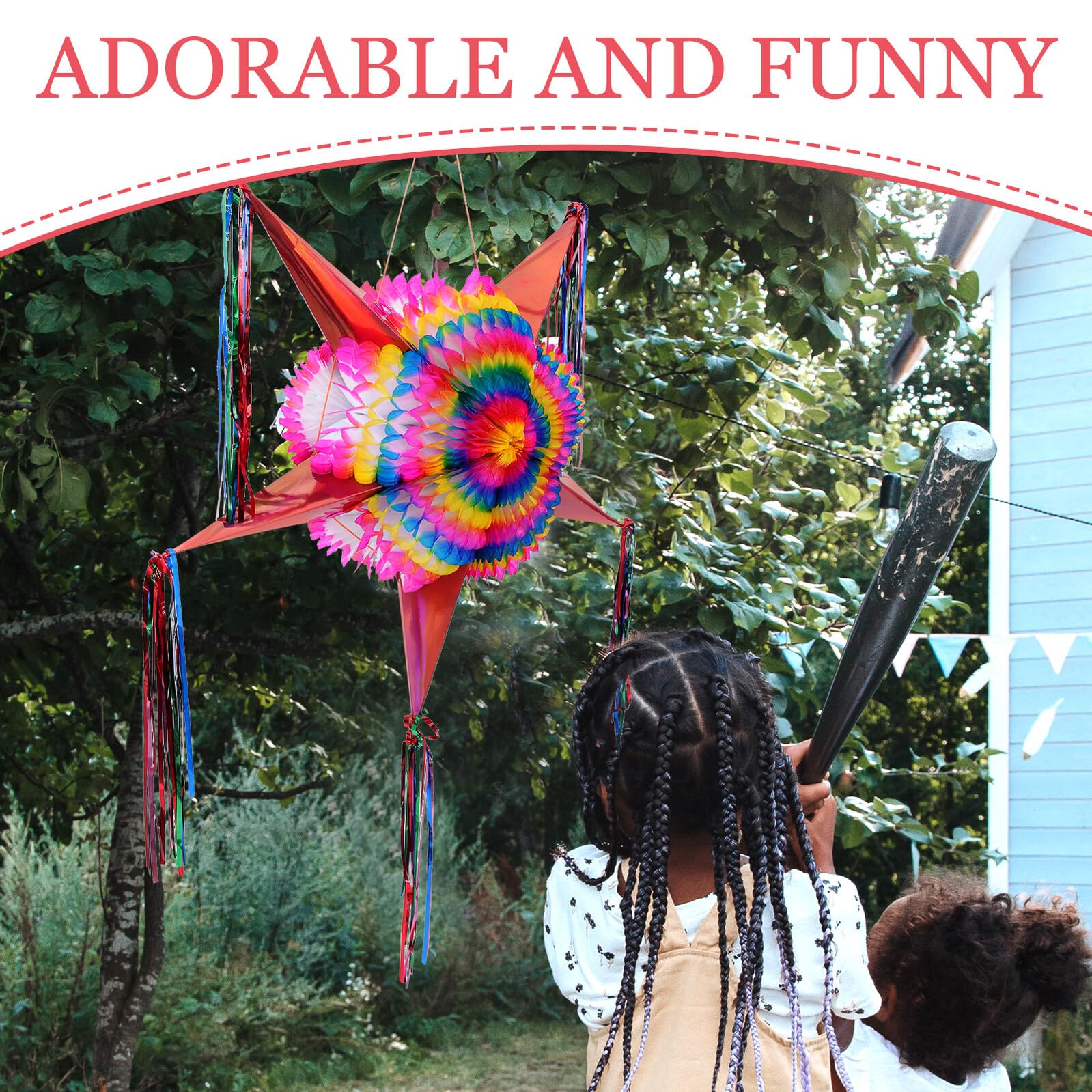 Piñata Plegable de Estrella de 5 Puntas para Fiestas Decoración Colgante de Papel Seguro Accesorio para Juegos y Adornos de Cumpleaños 1 Pieza para Eventos Infantiles
