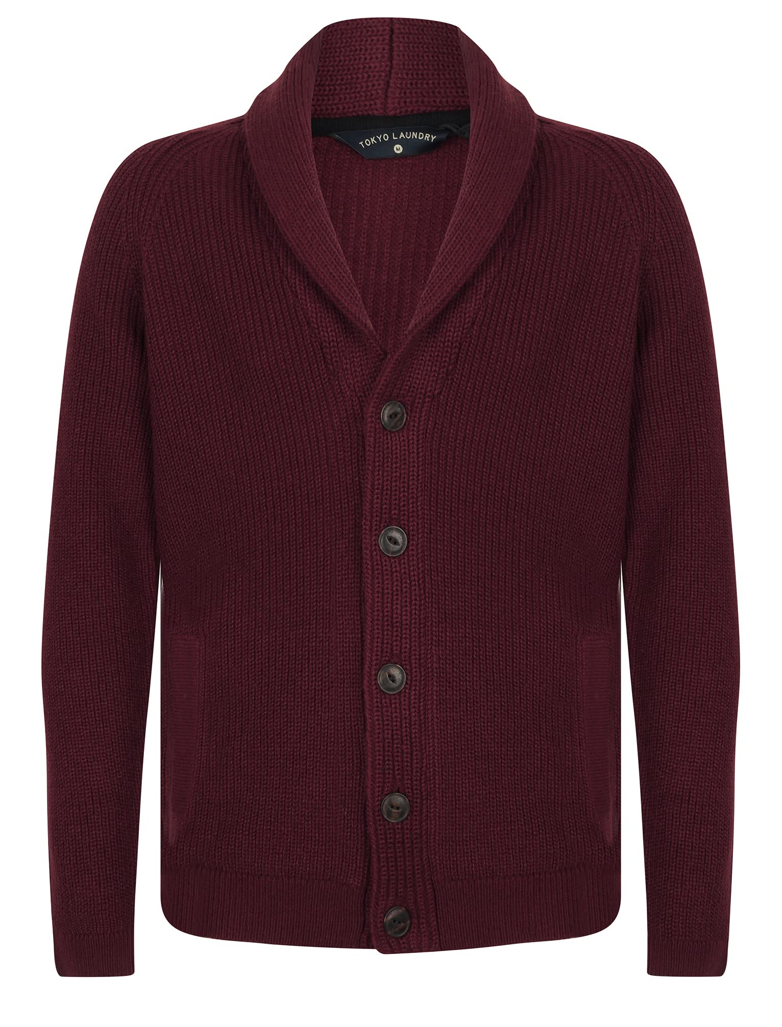 Tokyo Laundry Men's Oxblood Hatton 2 Soft Knit Shawl Neck Cardigan In Claret M