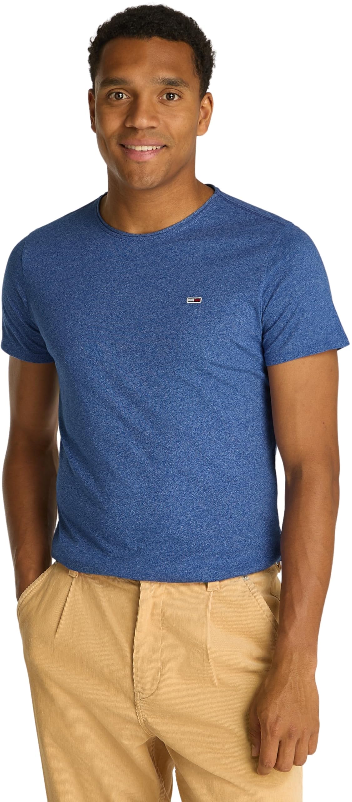 Tommy Jeans Men's TJM XSLIM JASPE C NECK EXT DM0DM09586, Blue (Bright Blue), M