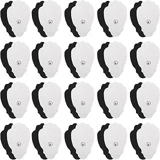 LotFancy TENS Unit Replacement Pads Snap On, 40 Pcs Self-Adhesive Electrode Pads, Reusable Tens Pads for TENS/EMS Massager