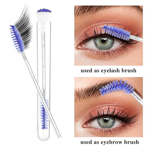 Miniatura 3 de Carretes de pestañas con tubo, juego de 40 cepillos desechables para rímel, 20 tubos de rímel vacíos con 20 cepillos de pestañas, cepillo de